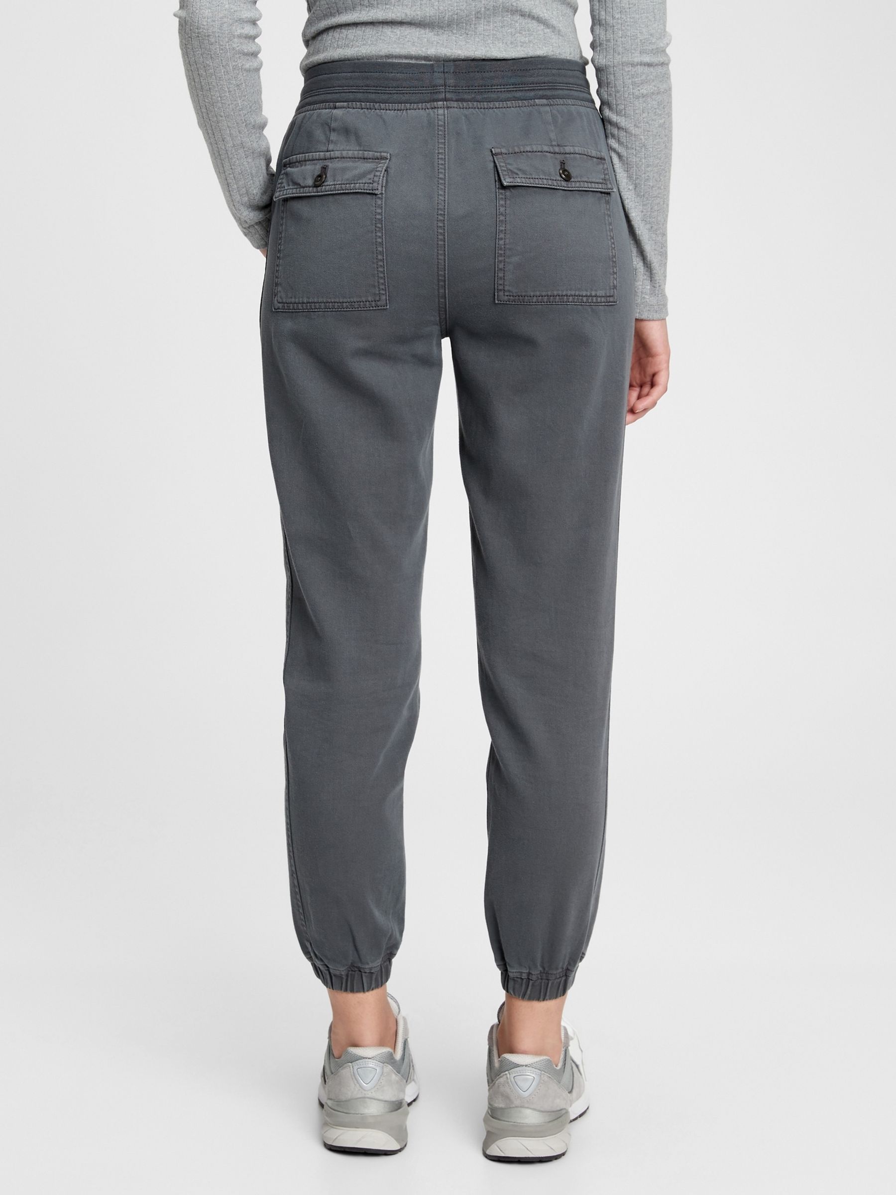 Womens grey ribbed joggers outlet
