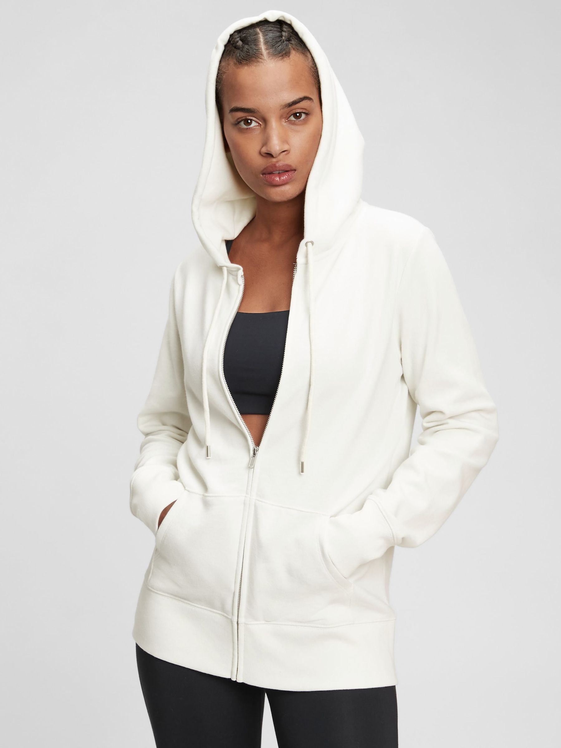 Buy Cream Vintage Classic Zip Up Hoodie from the Gap online shop