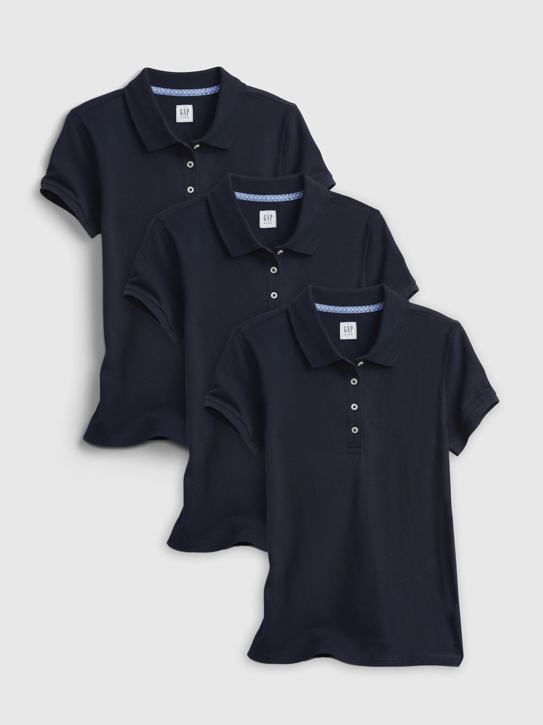 Organic Cotton 3 Pack Uniform Short Sleeve Polo Shirts