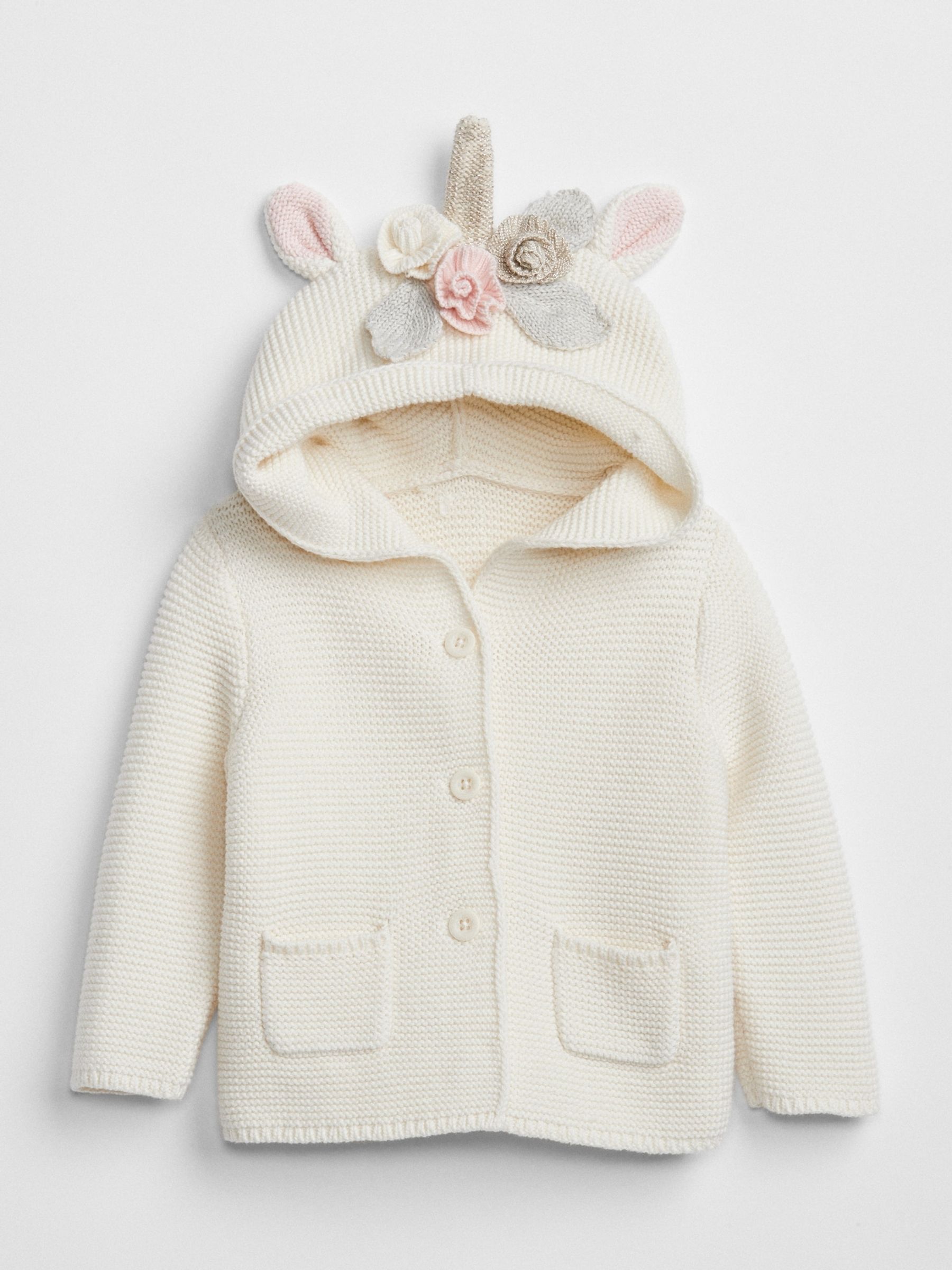 Cream Baby Brannan Unicorn Cardigan Newborn 24mths