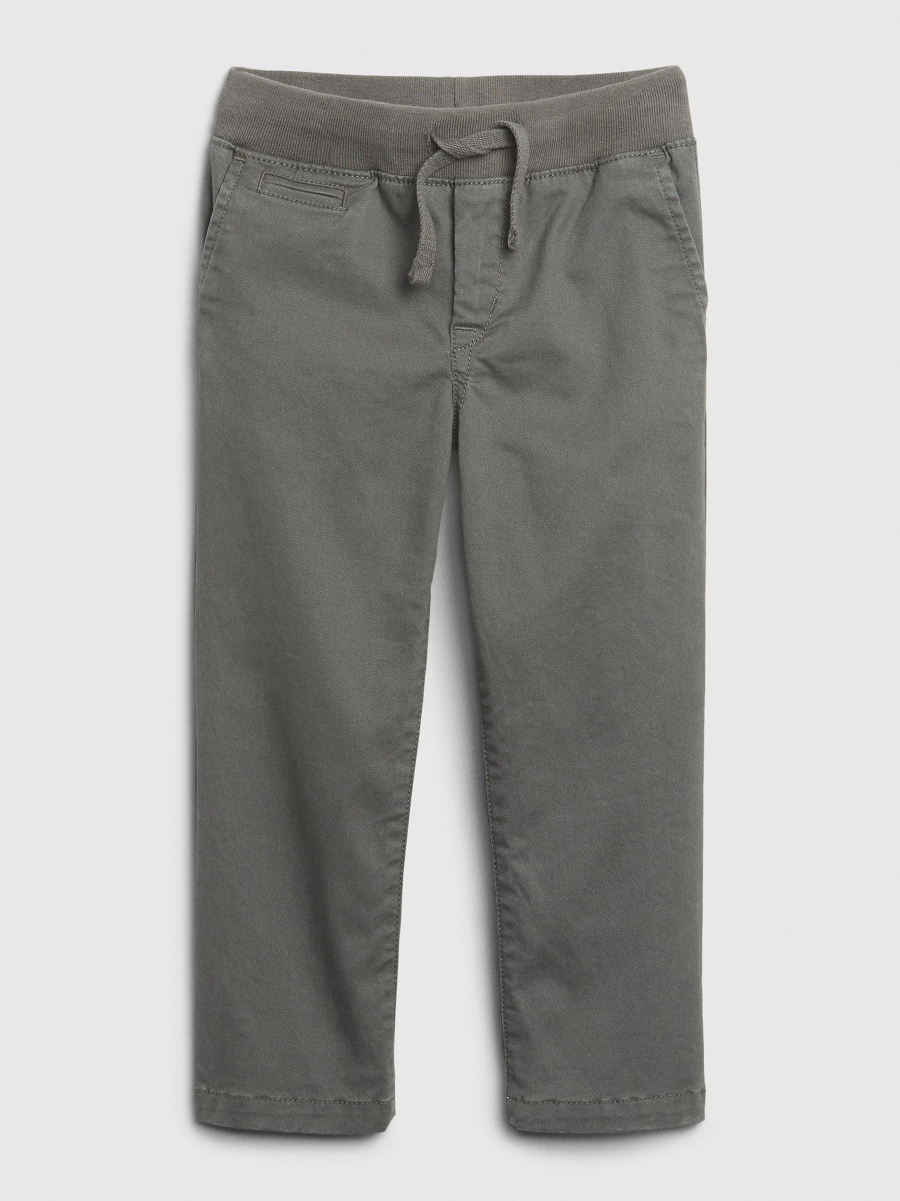 Grey Lived In Straight Leg Chinos