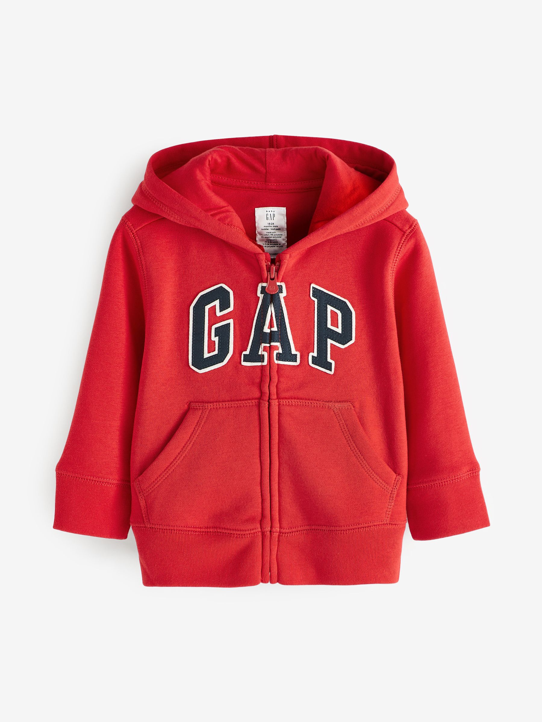 Buy Red Logo Zip Up Hoodie 6mths 5yrs from the Gap online shop