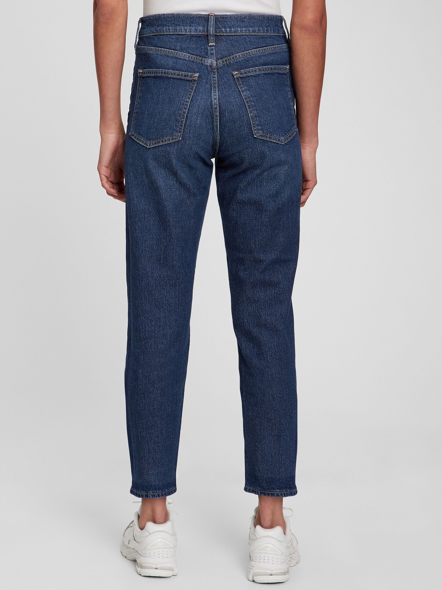 Dark Wash Blue High Waisted Mom Jeans