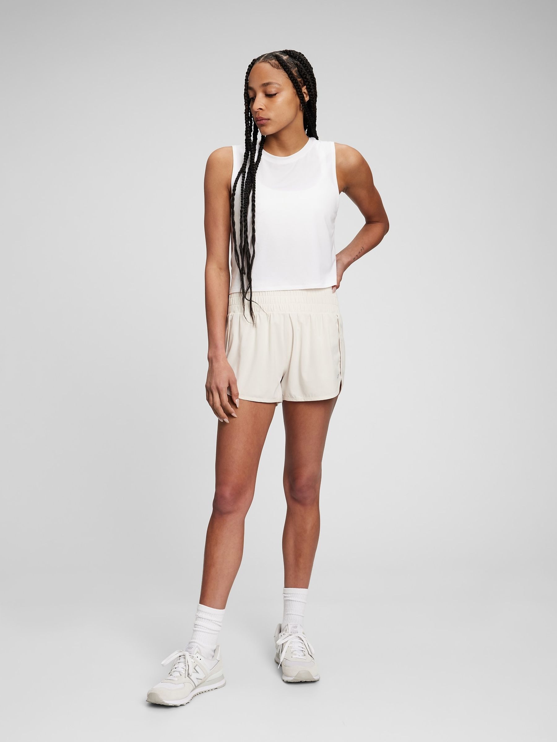Buy White Breathe Cropped Gym Vest from the Gap online shop