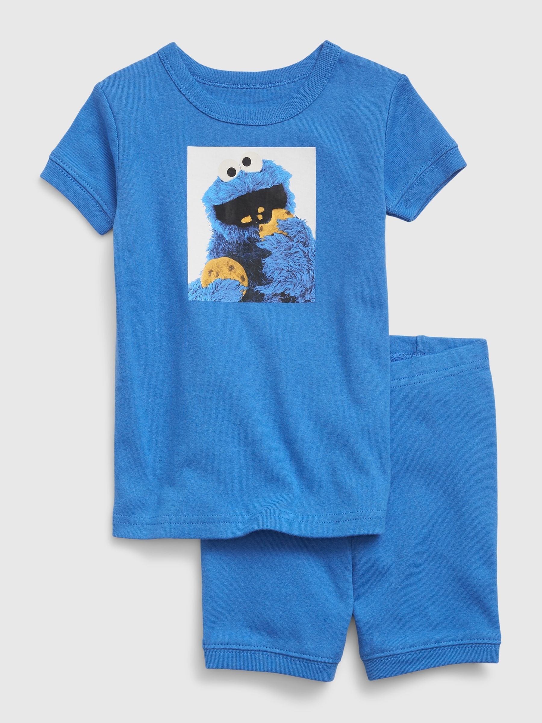 Buy Sesame Street Organic Cotton Cookie Monster Pyjamas Short Set from the Gap online shop