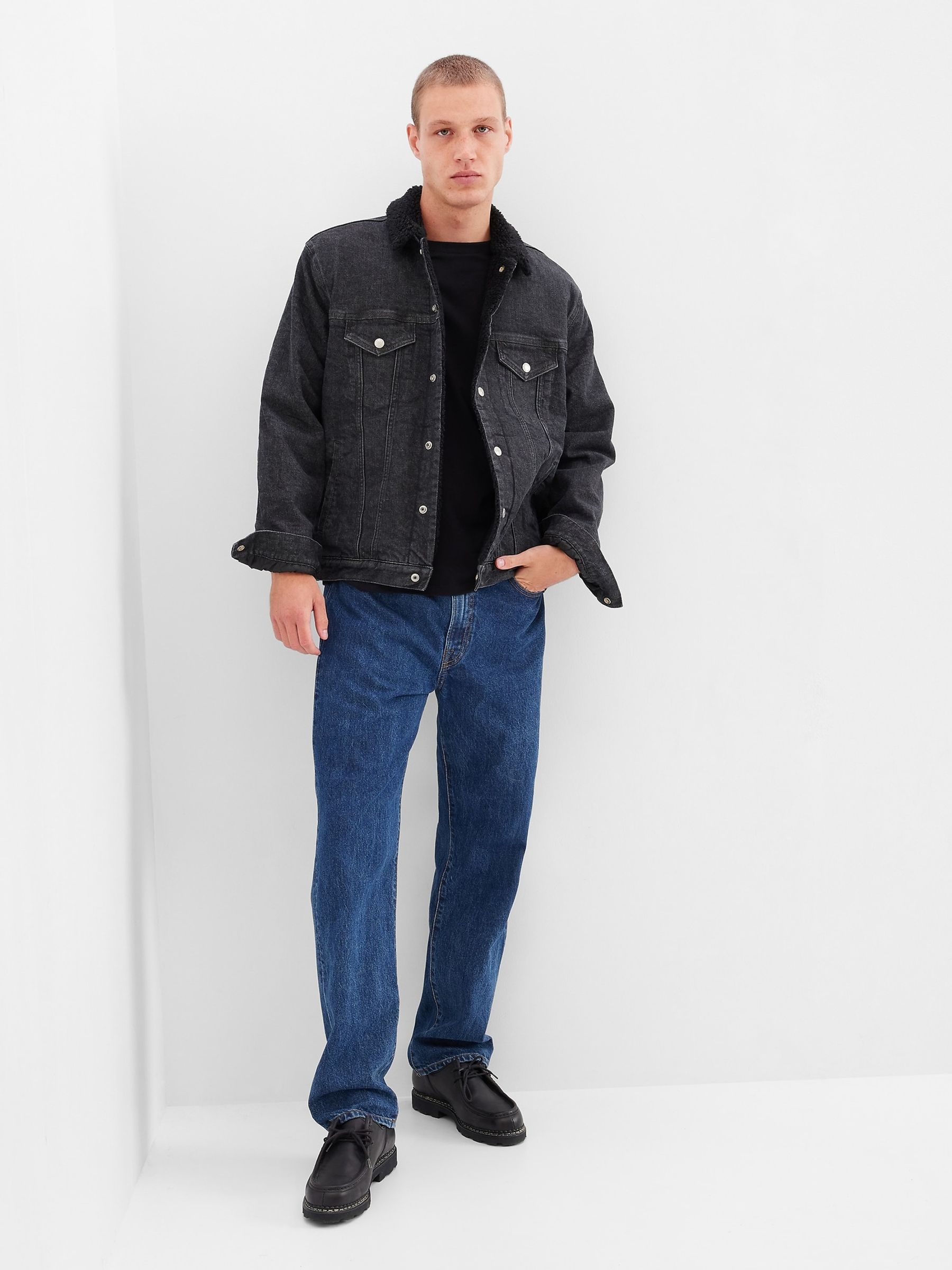Blue Icon Denim Sherpa Jacket