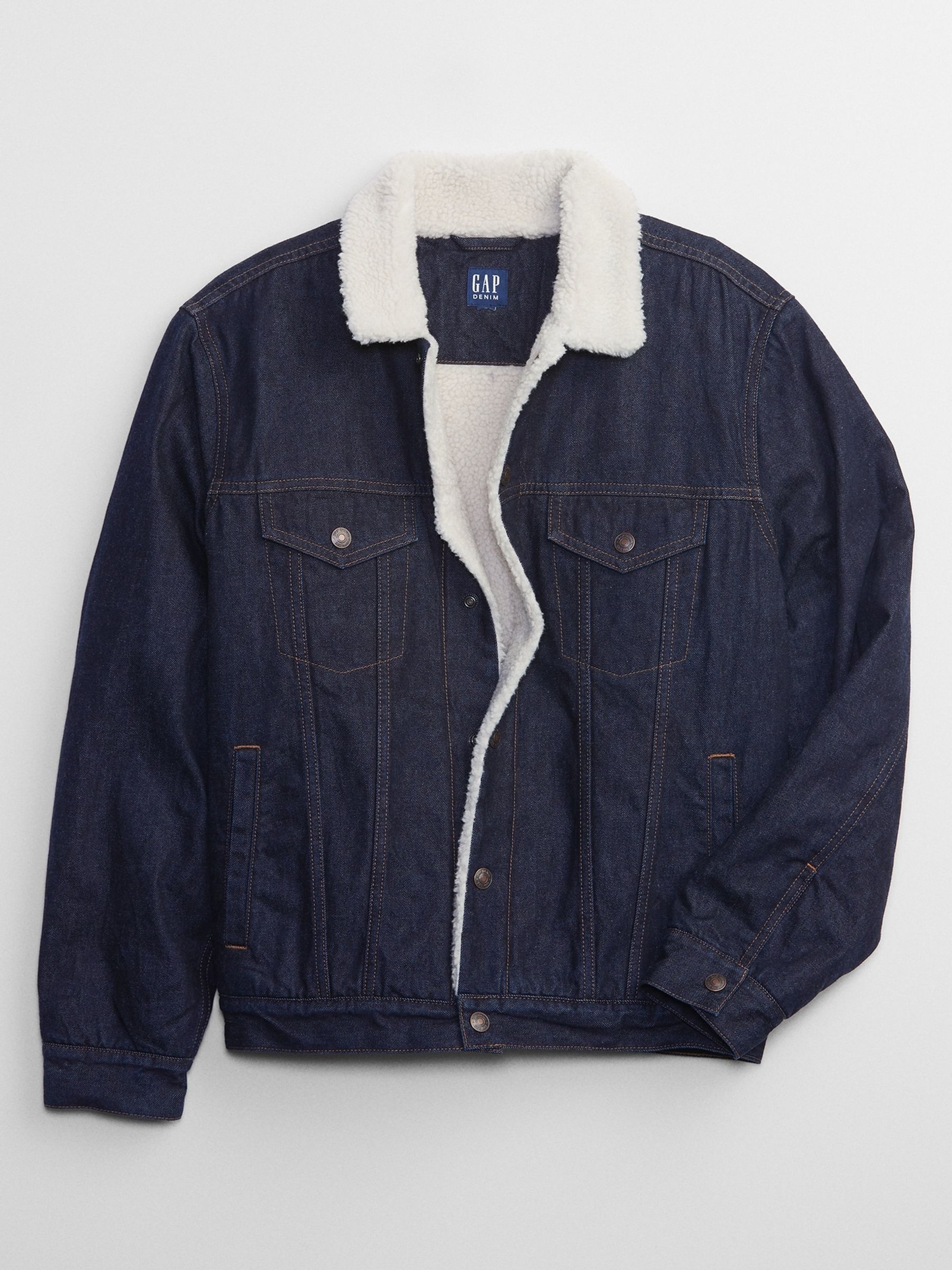 Buy Blue Sherpa Icon Denim Jacket from the Gap online shop