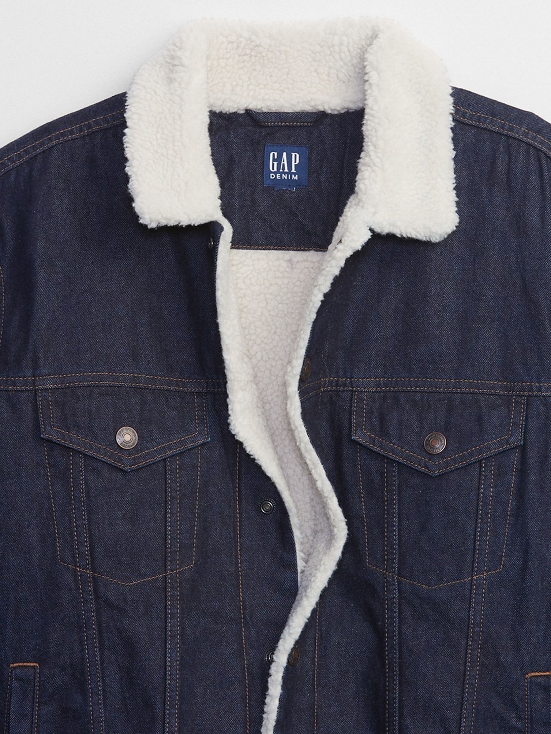 Buy Blue Sherpa Icon Denim Jacket from the Gap online shop