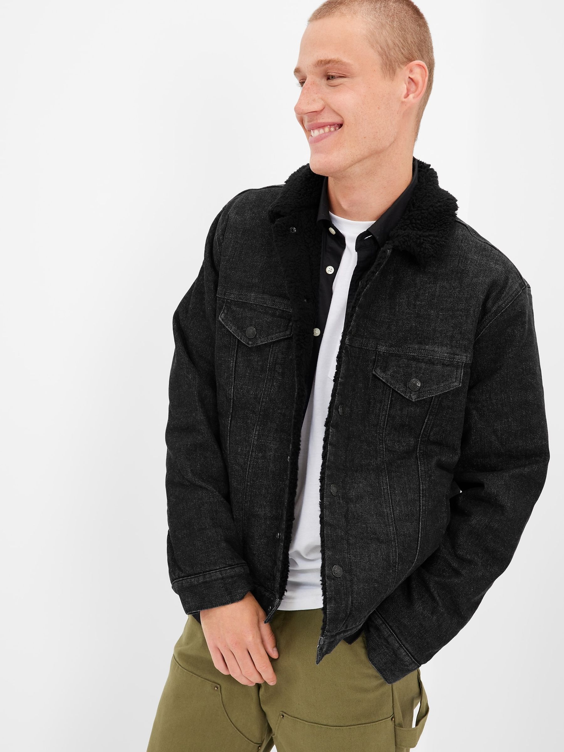 Gap mens black denim jacket clearance