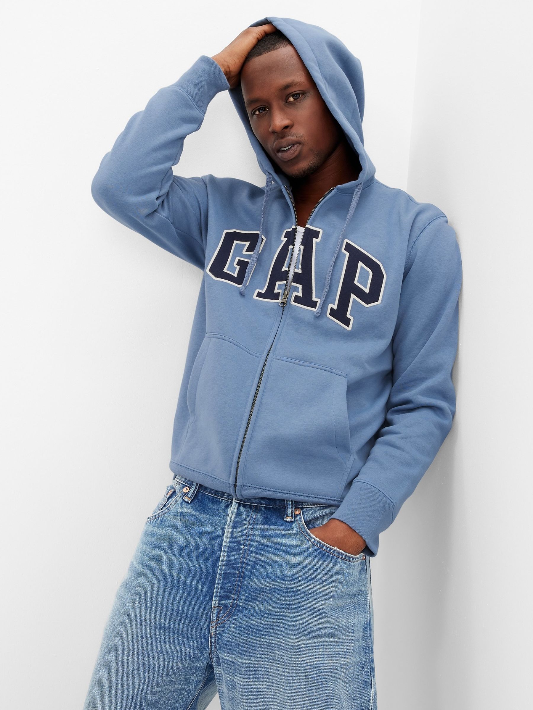 Blue gap zip up hoodie outlet