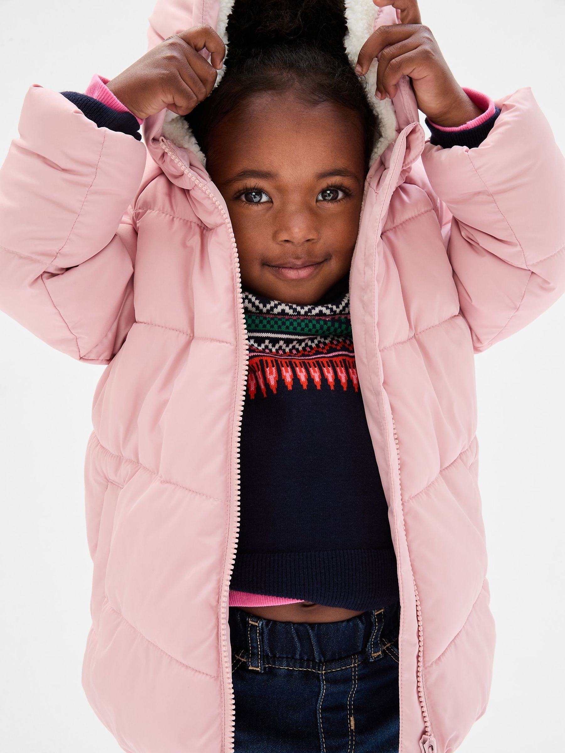 Buy Pink Water Resistant Cold Control Quilted Puffer Coat from the Gap online shop