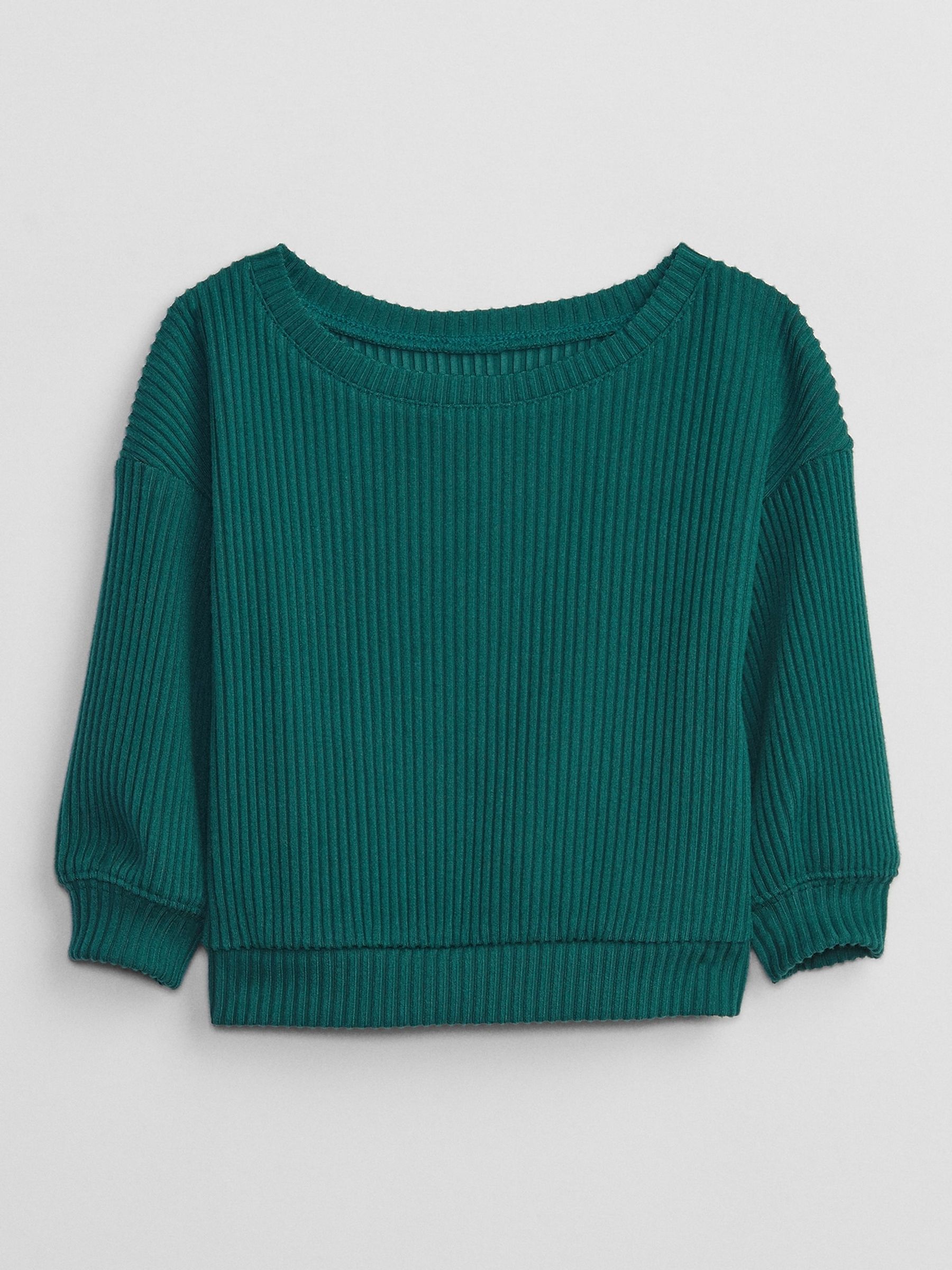 Ribbed crew neck sweatshirt discount