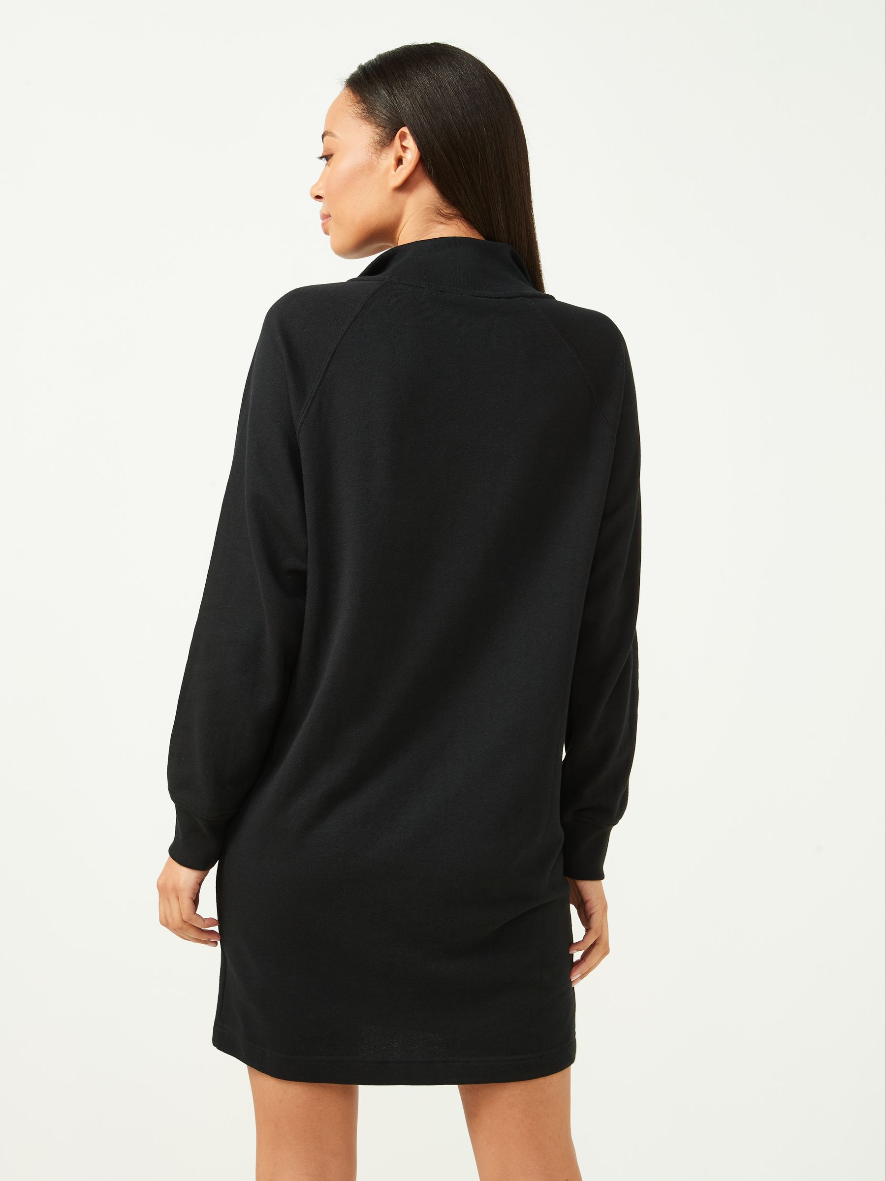 Black Quarter Zip Sweatshirt Dress