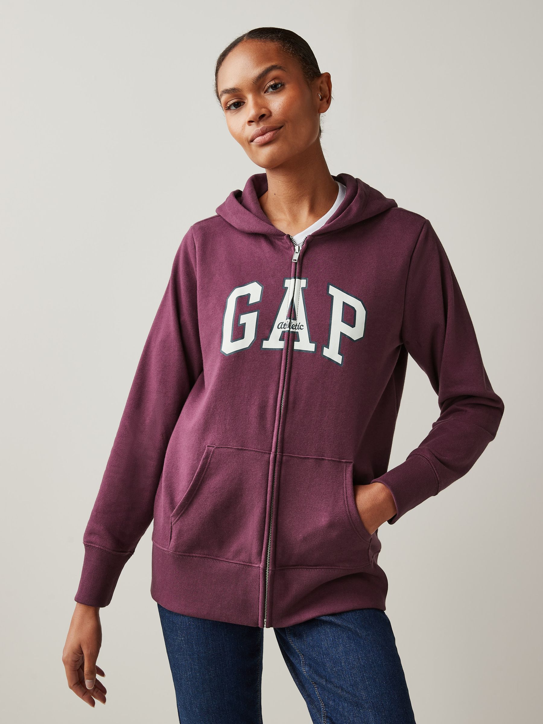 Purple Vintage Soft Arch Logo Full Zip Hoodie