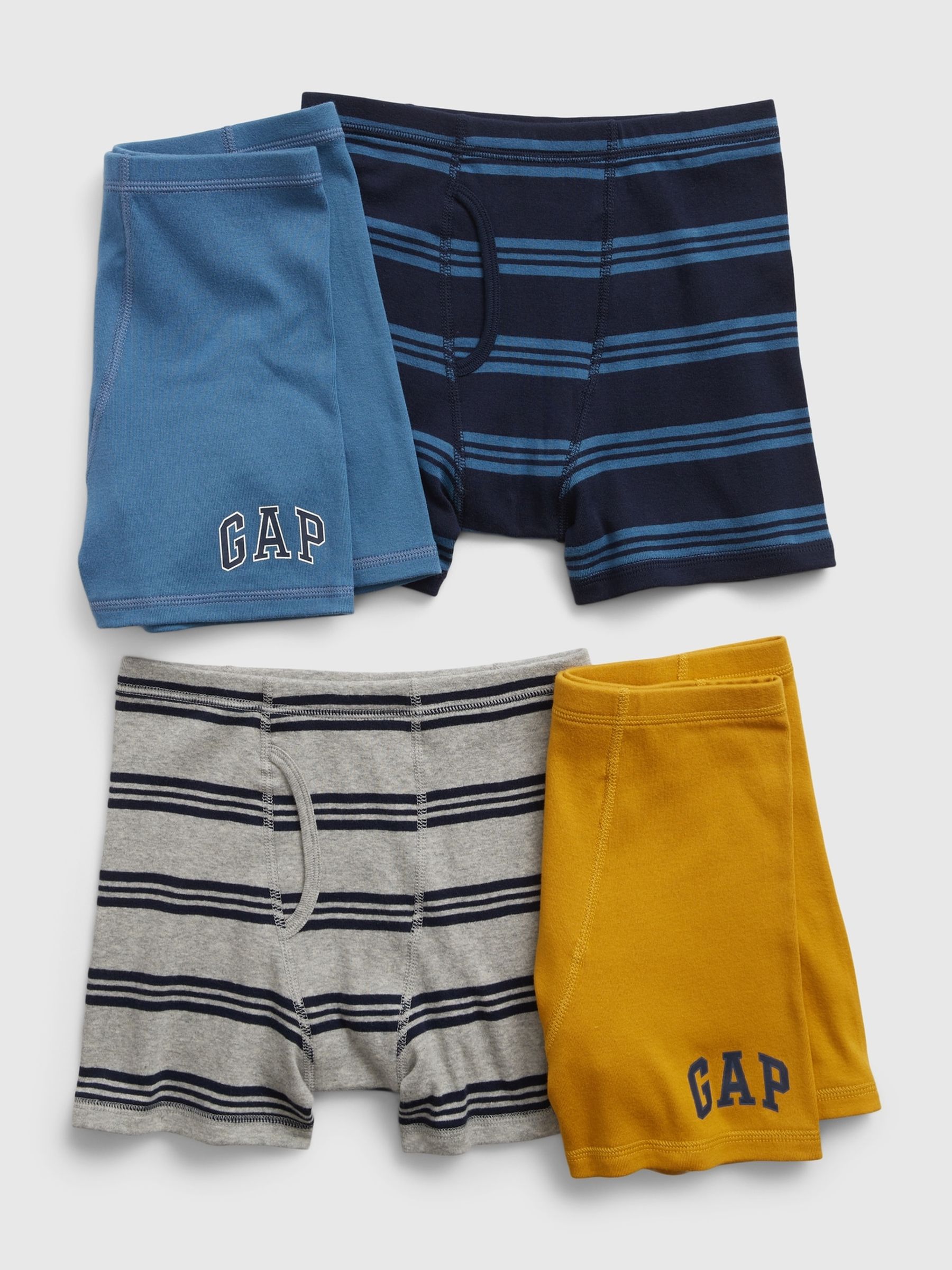 Buy Multi Organic Cotton Logo Boxer Briefs 4 Pack from the Gap online shop