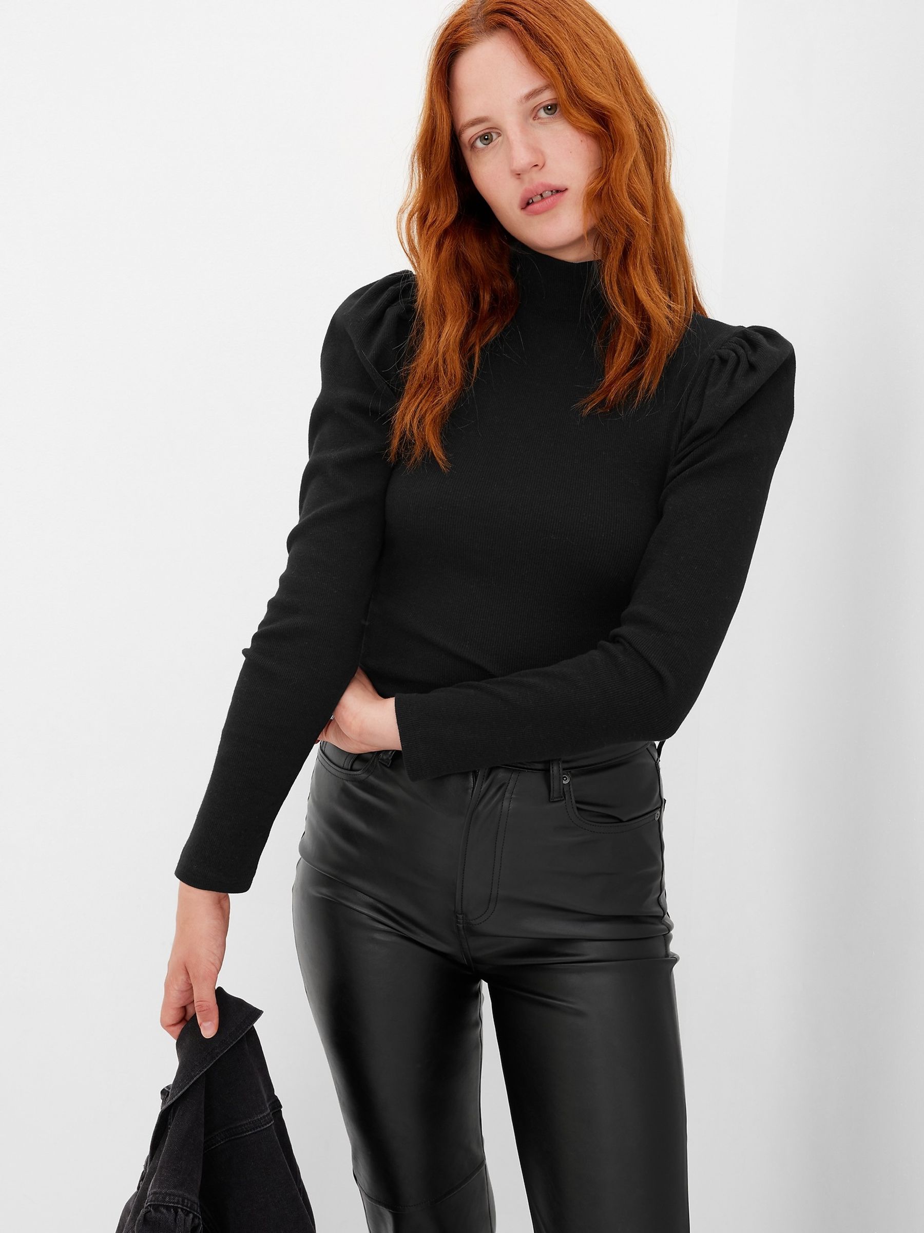 Buy Black Rib Turtle Neck Jumper from the Gap online shop