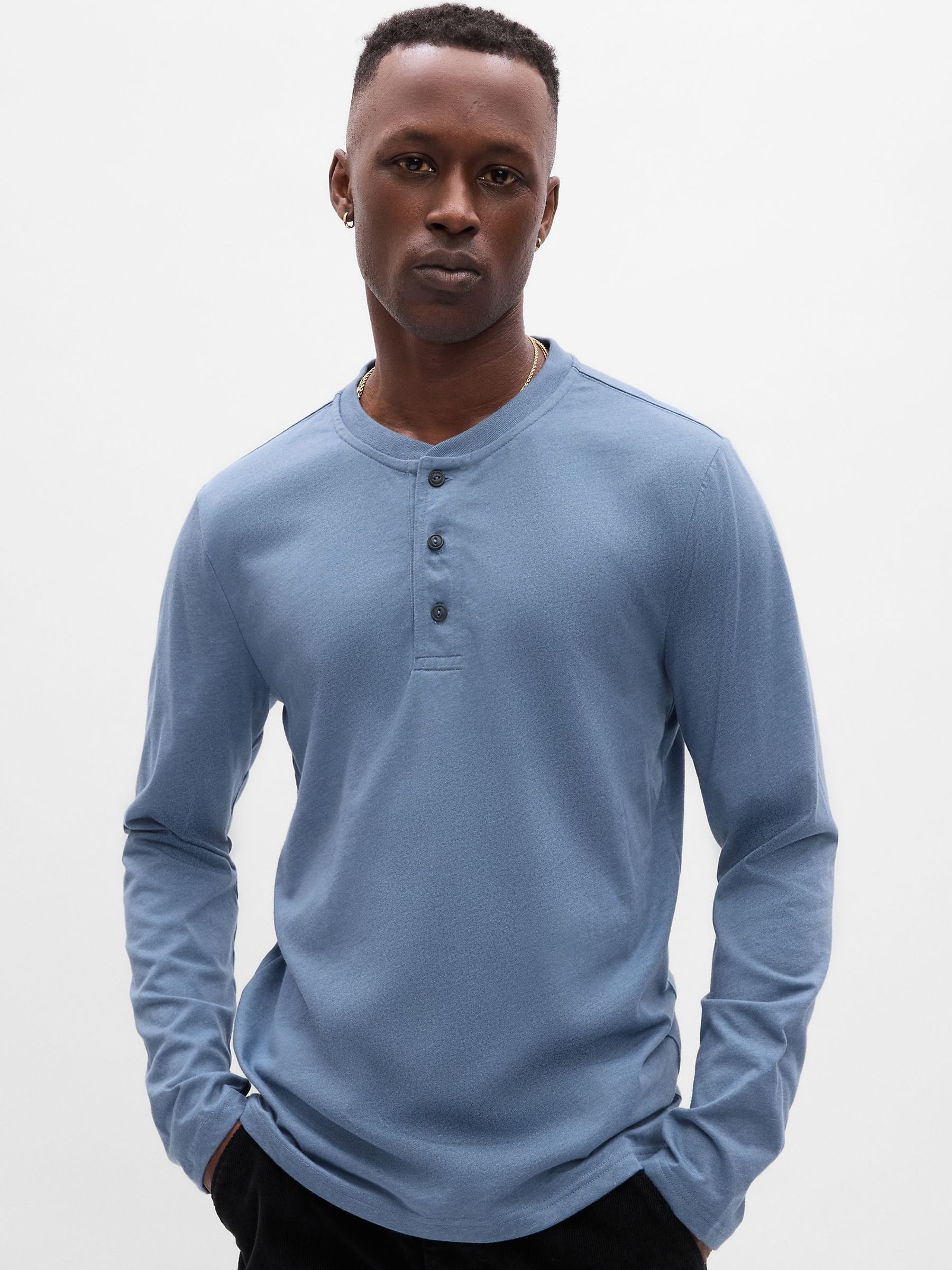 Gap henley sweatshirt hotsell