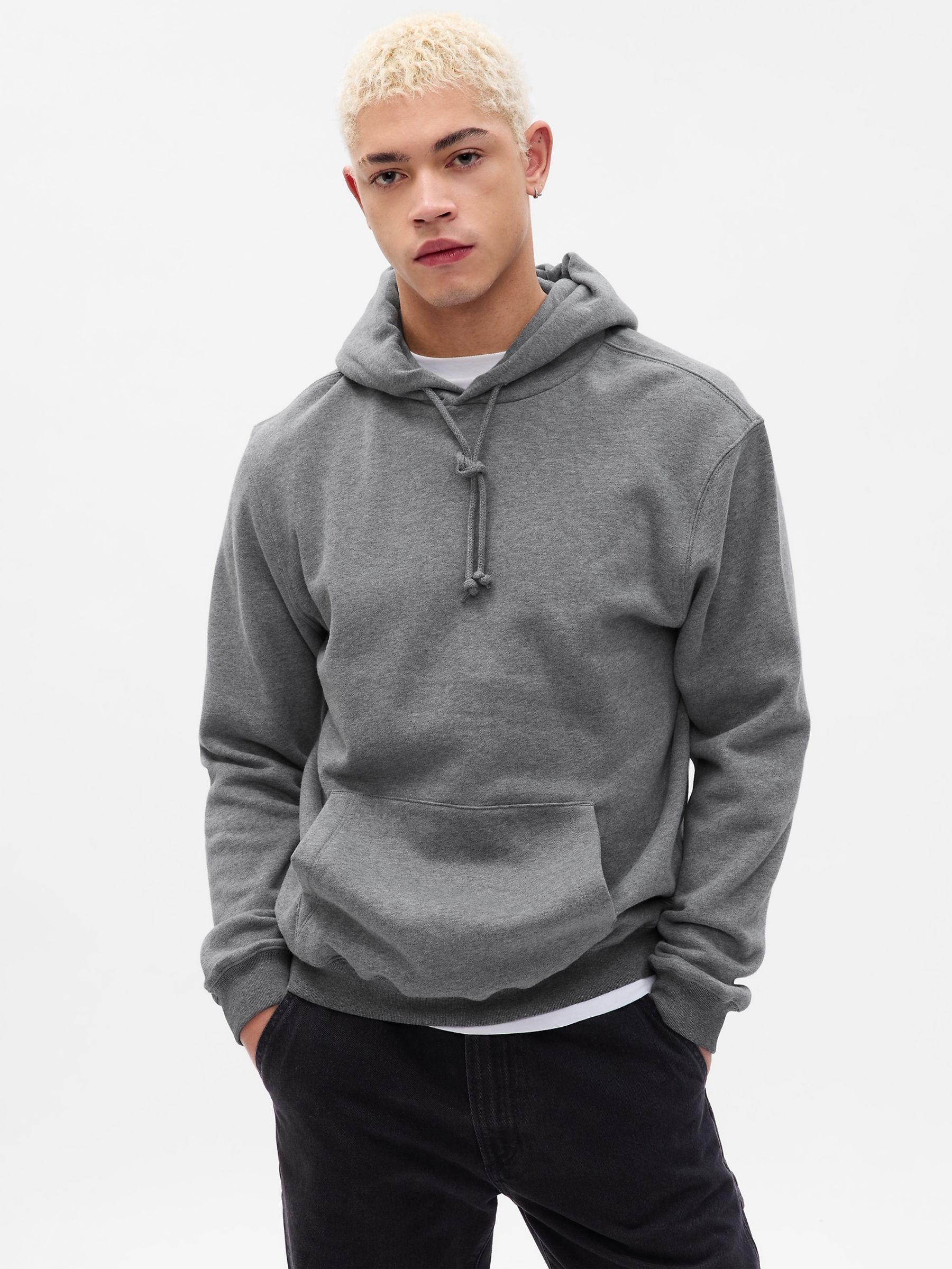 Grey drawstring hoodie cheap