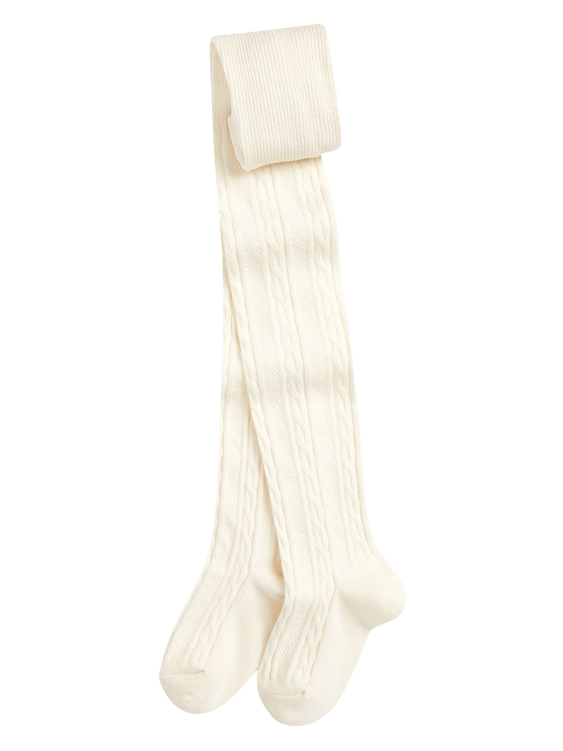 White Cable Knit Tights