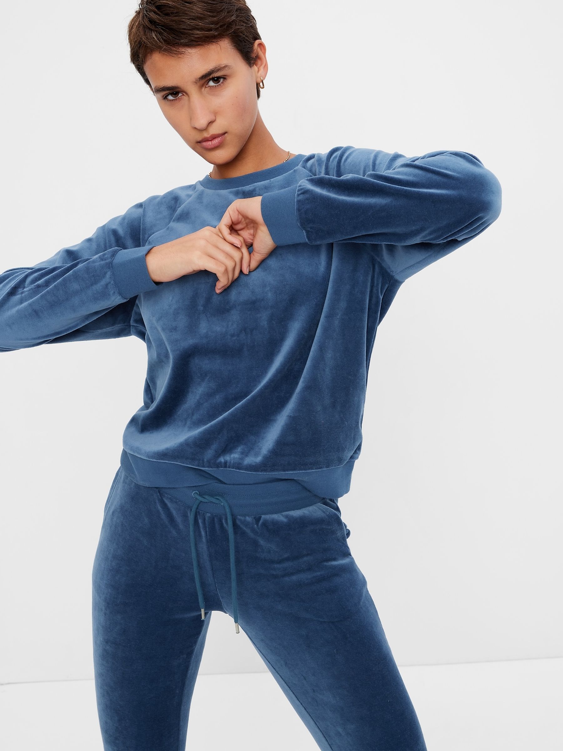 Velour pullover top