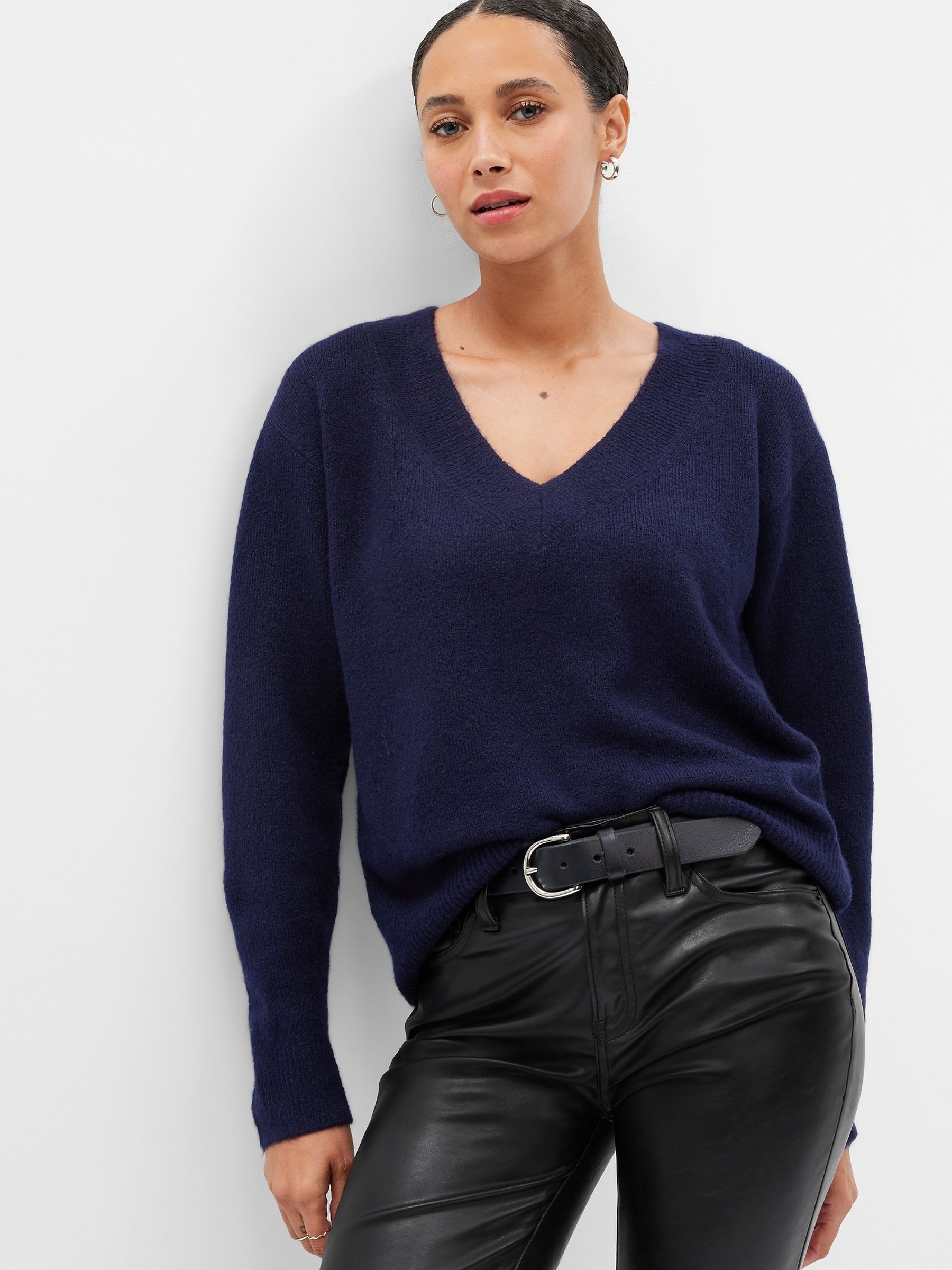 Buy Blue Forever Cosy V Neck Long Sleeve Jumper from the Gap online shop