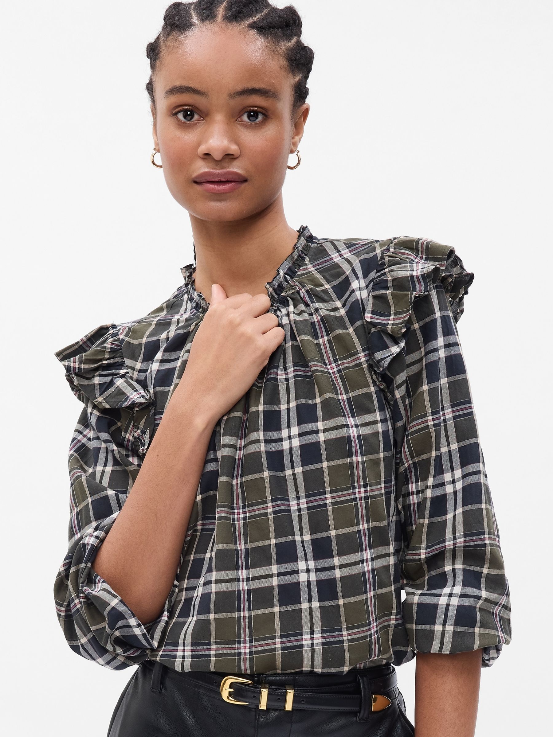 Buy Green Ruffle Shirt from the Gap online shop