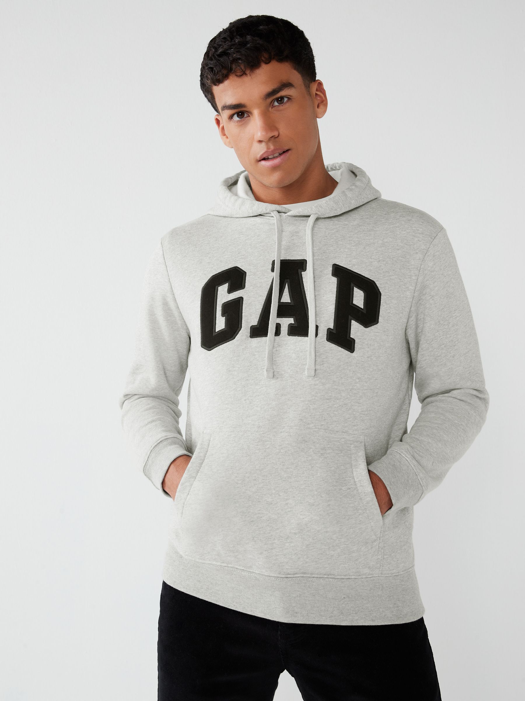 Buy Grey Arch Logo Hoodie from the Gap online shop