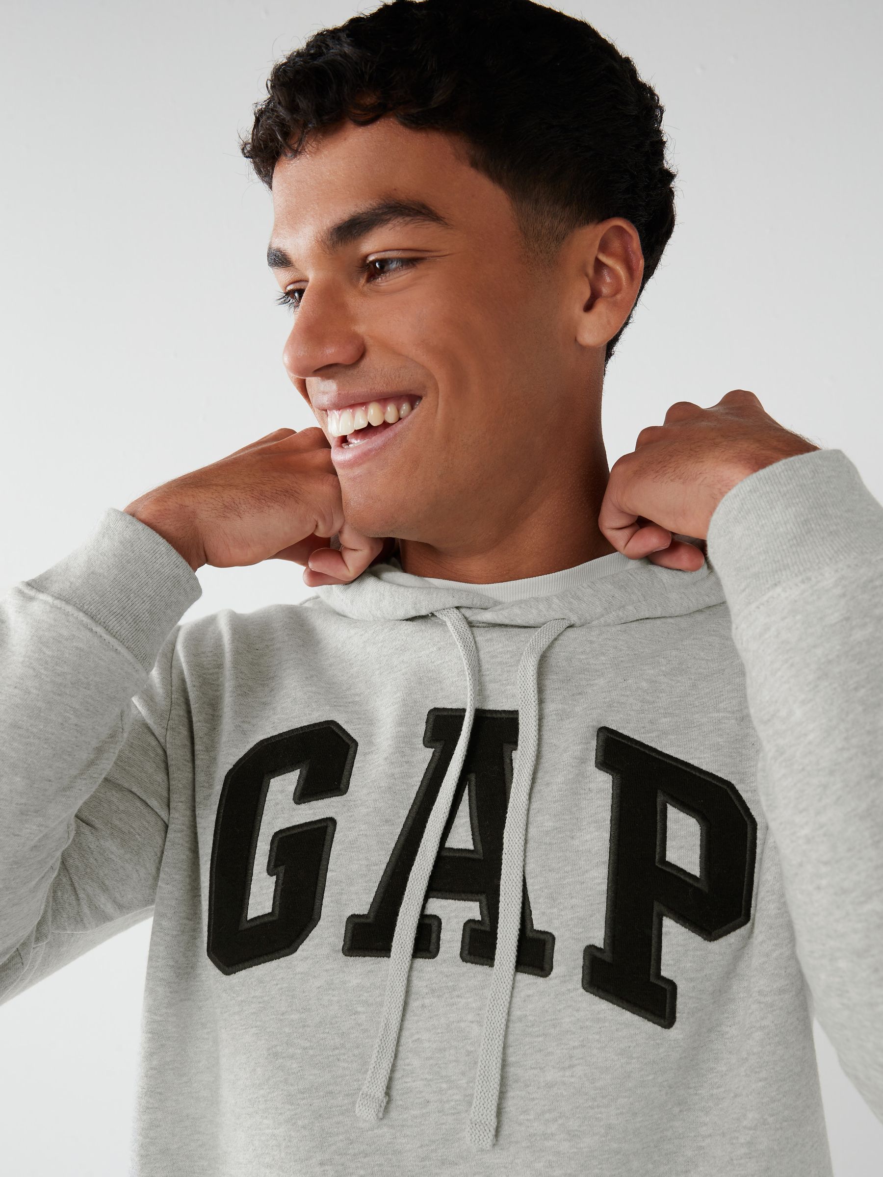 Grey Arch Logo Hoodie