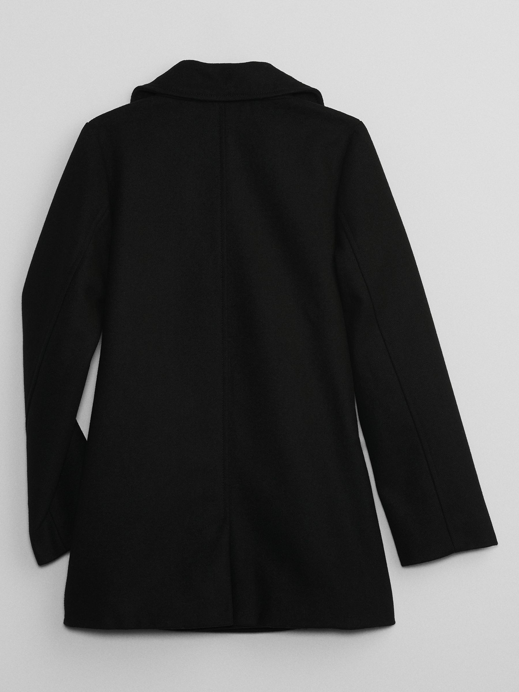 Buy Black Wool Mix Peacoat from the Gap online shop
