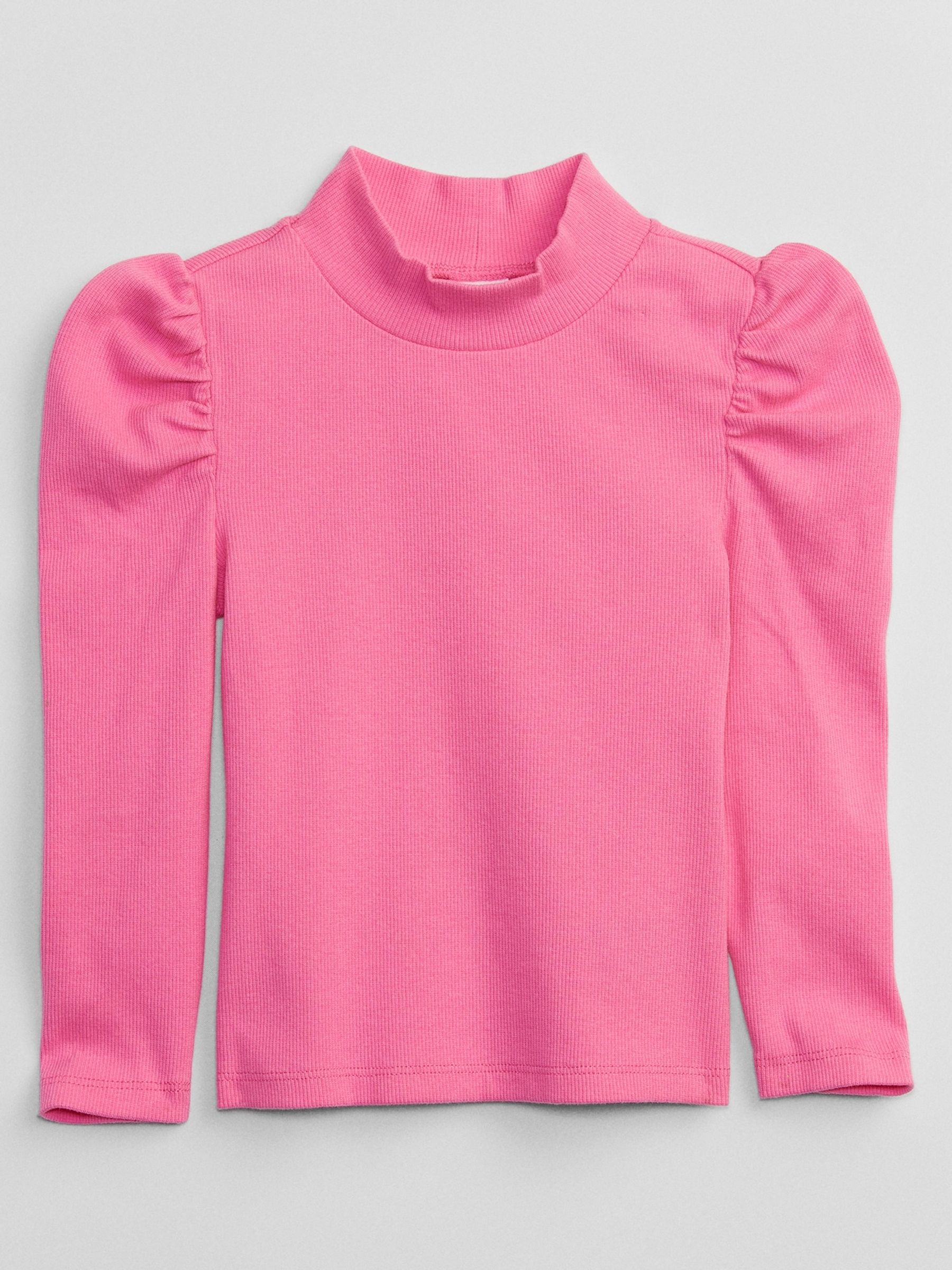 Buy Pink Ribbed Mock Neck Top from the Gap online shop