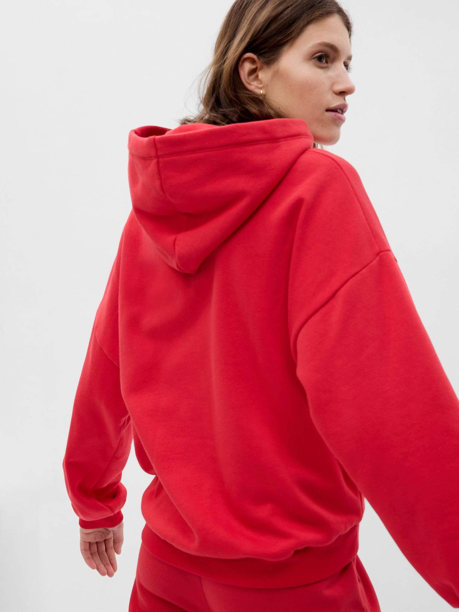 Buy Red Logo Hi Low Hem Hoodie from the Gap online shop