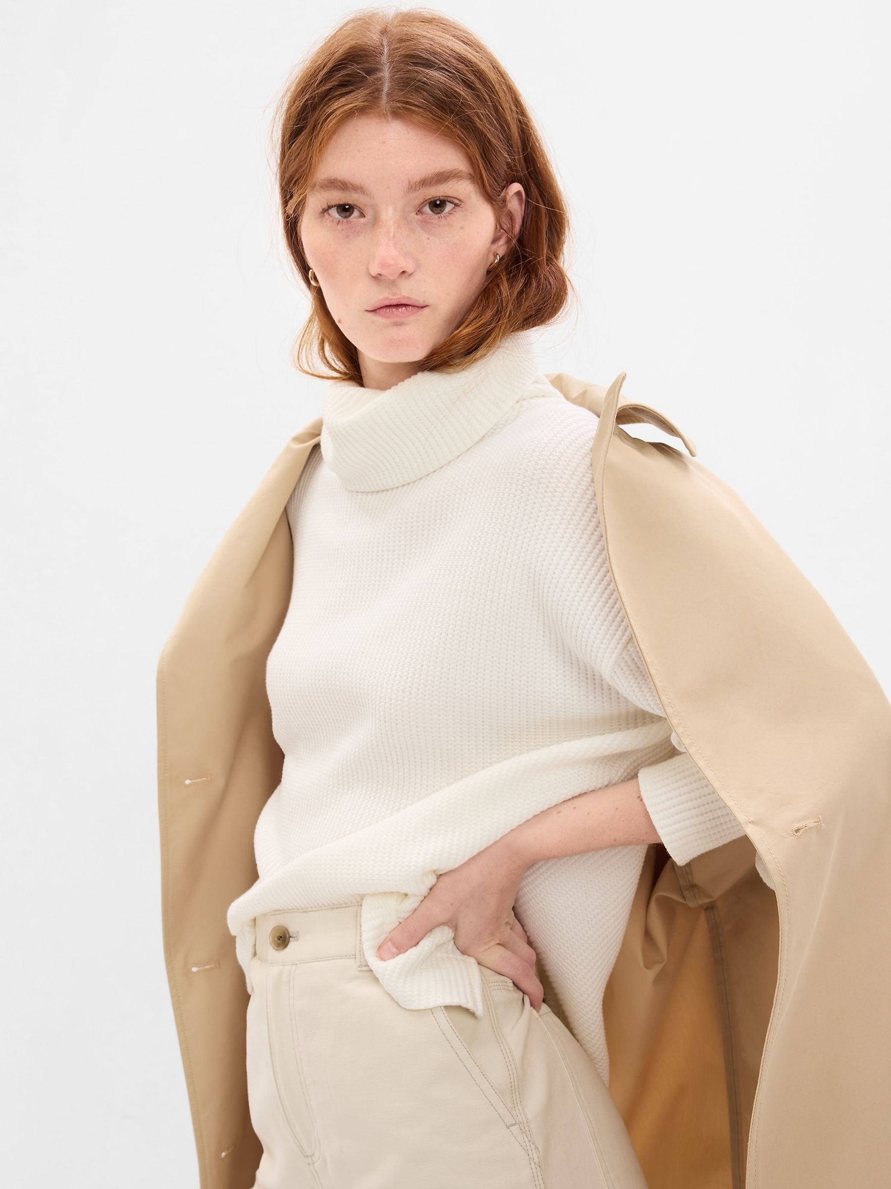Buy Oversized Chunky Waffle Knit Turtleneck Jumper from the Gap online shop