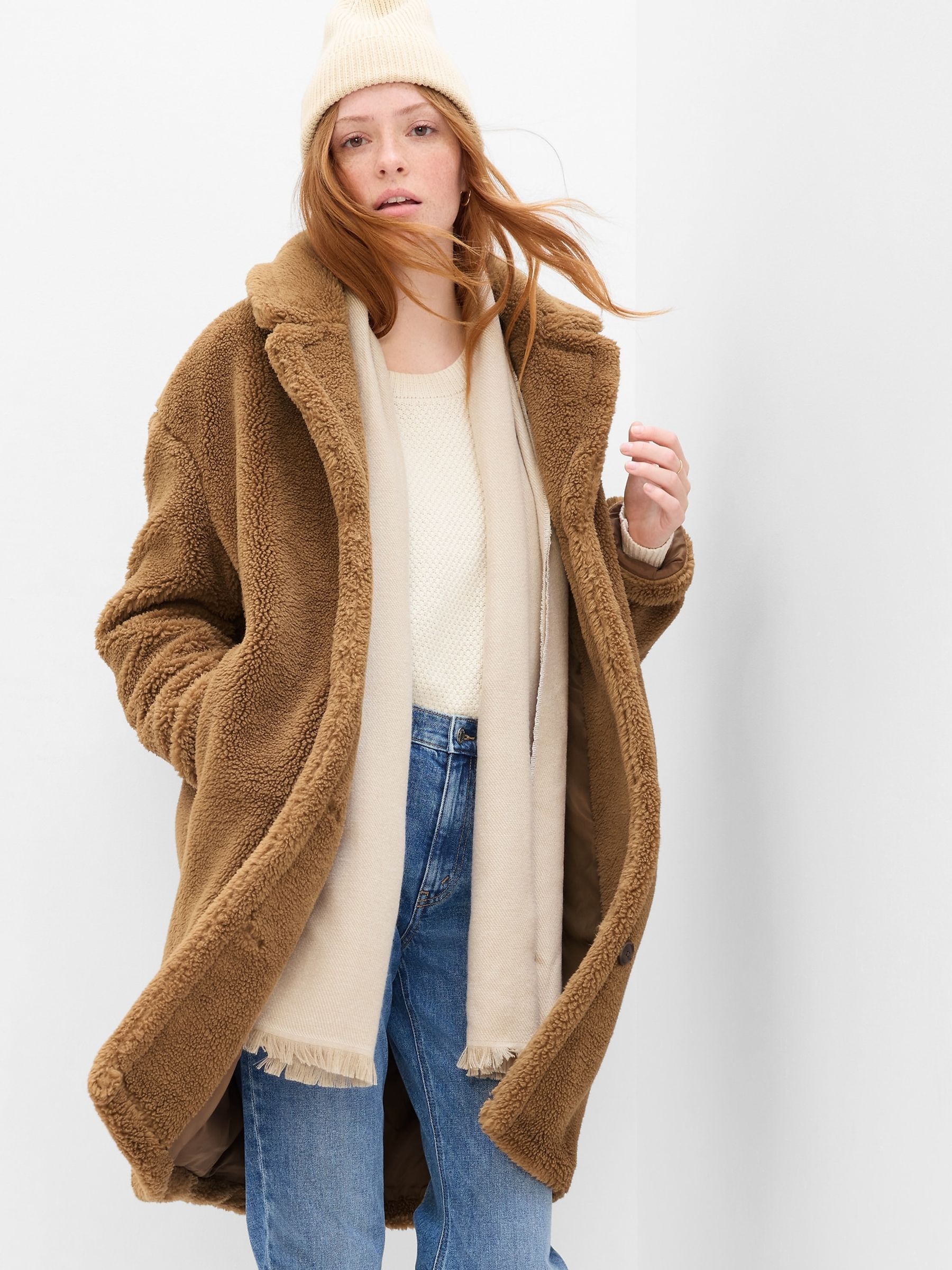 Buy Brown Sherpa Coat from the Gap online shop