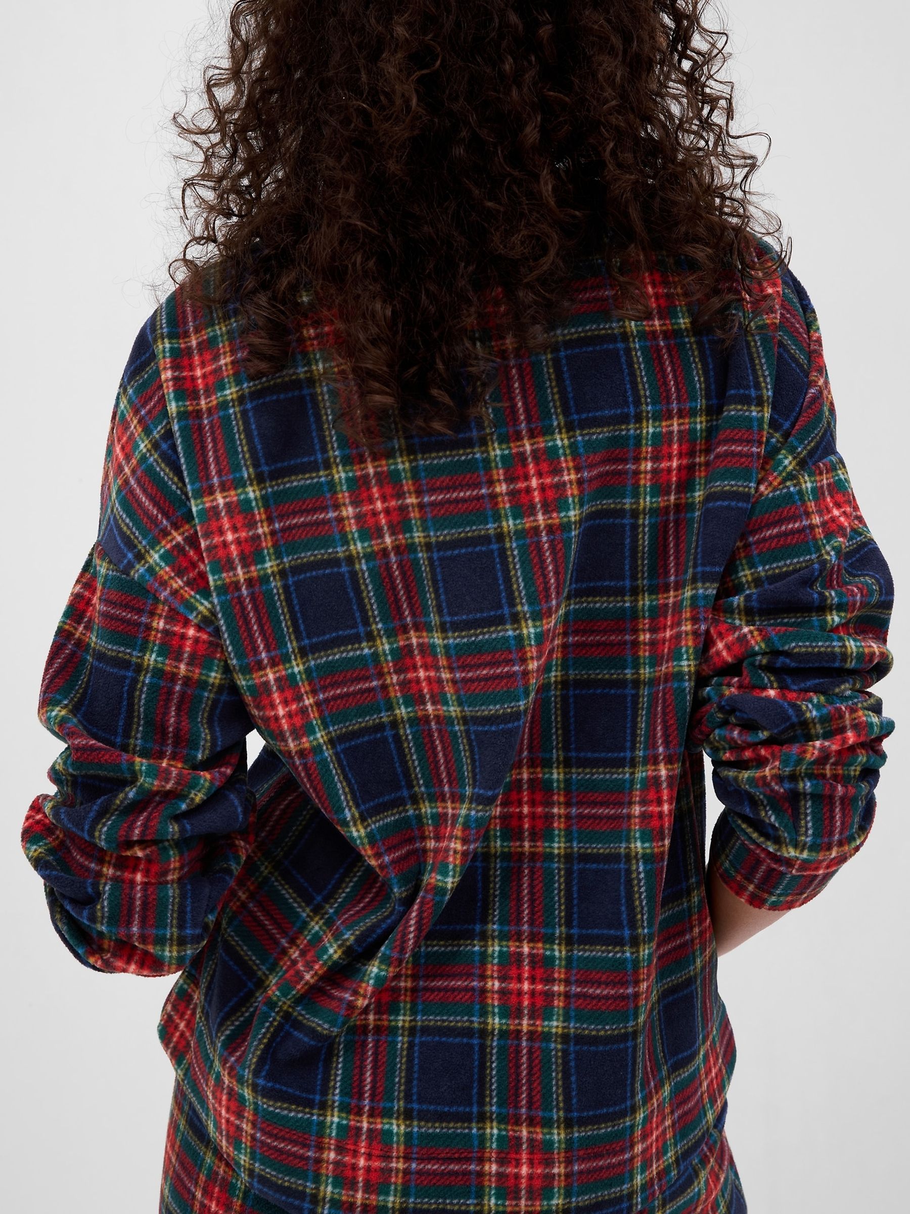 Blue Red Tartan Microfleece PJ Top