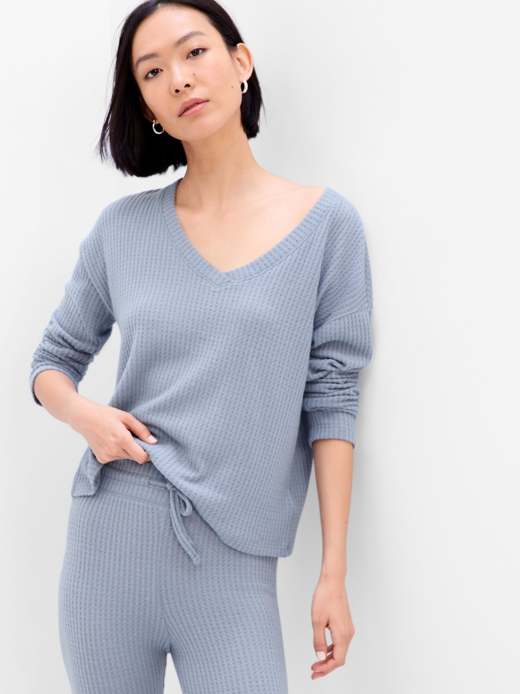 Waffle knit womens pajamas outlet