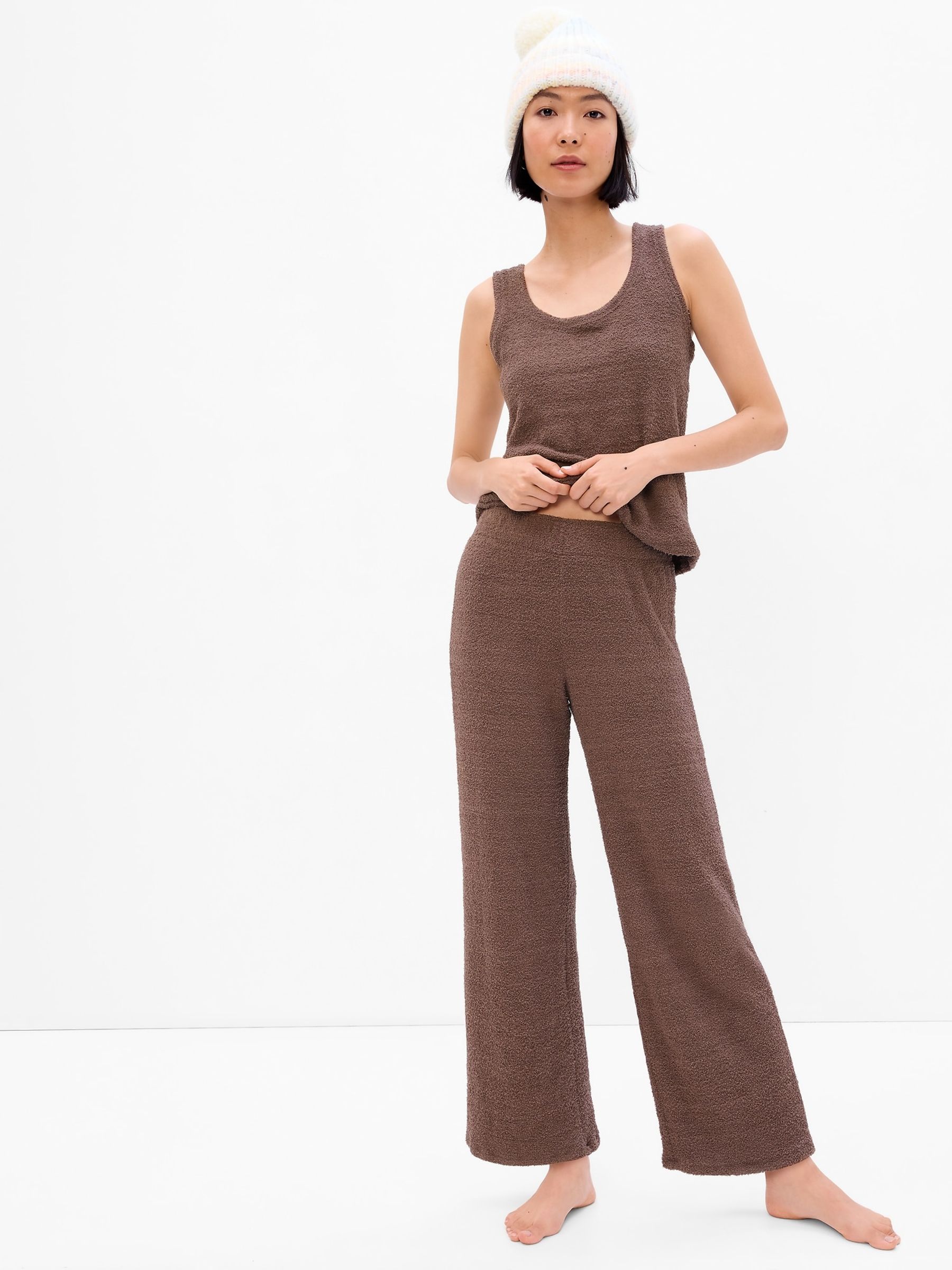 Buy Brown Cosy Knit Pyjama Bottoms from the Gap online shop