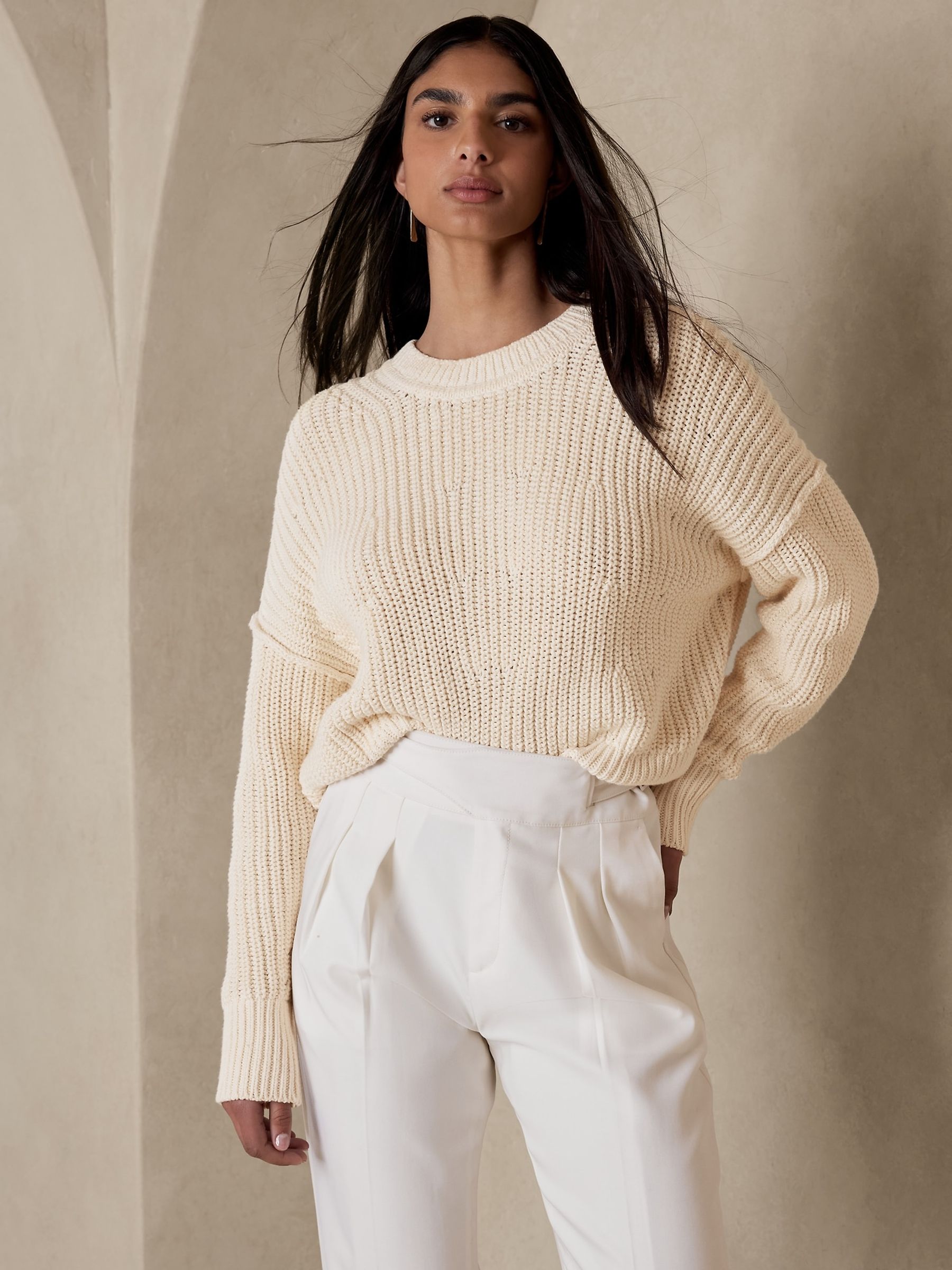 Banana republic white sweater clearance
