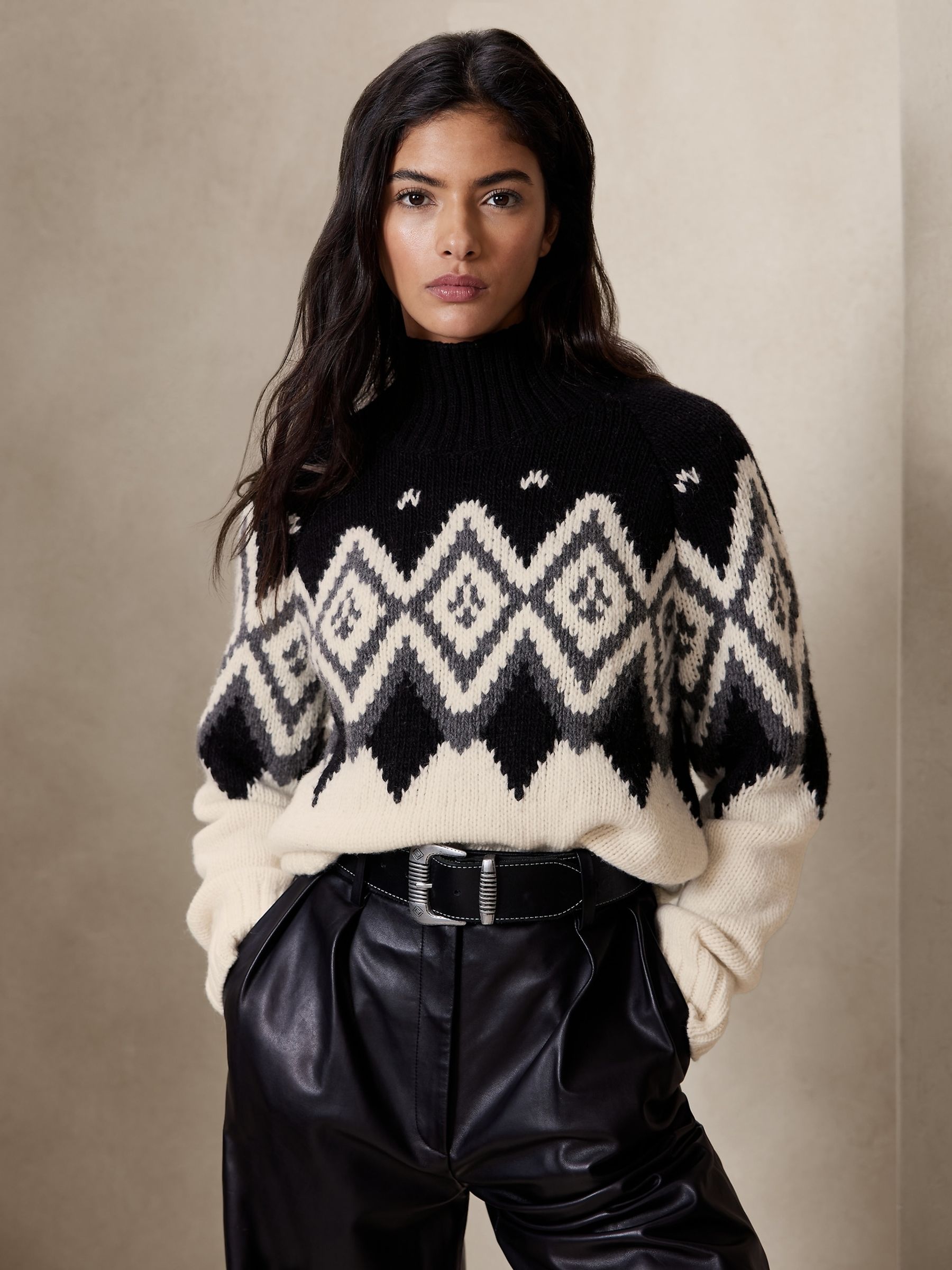 White fair isle sweater cheap