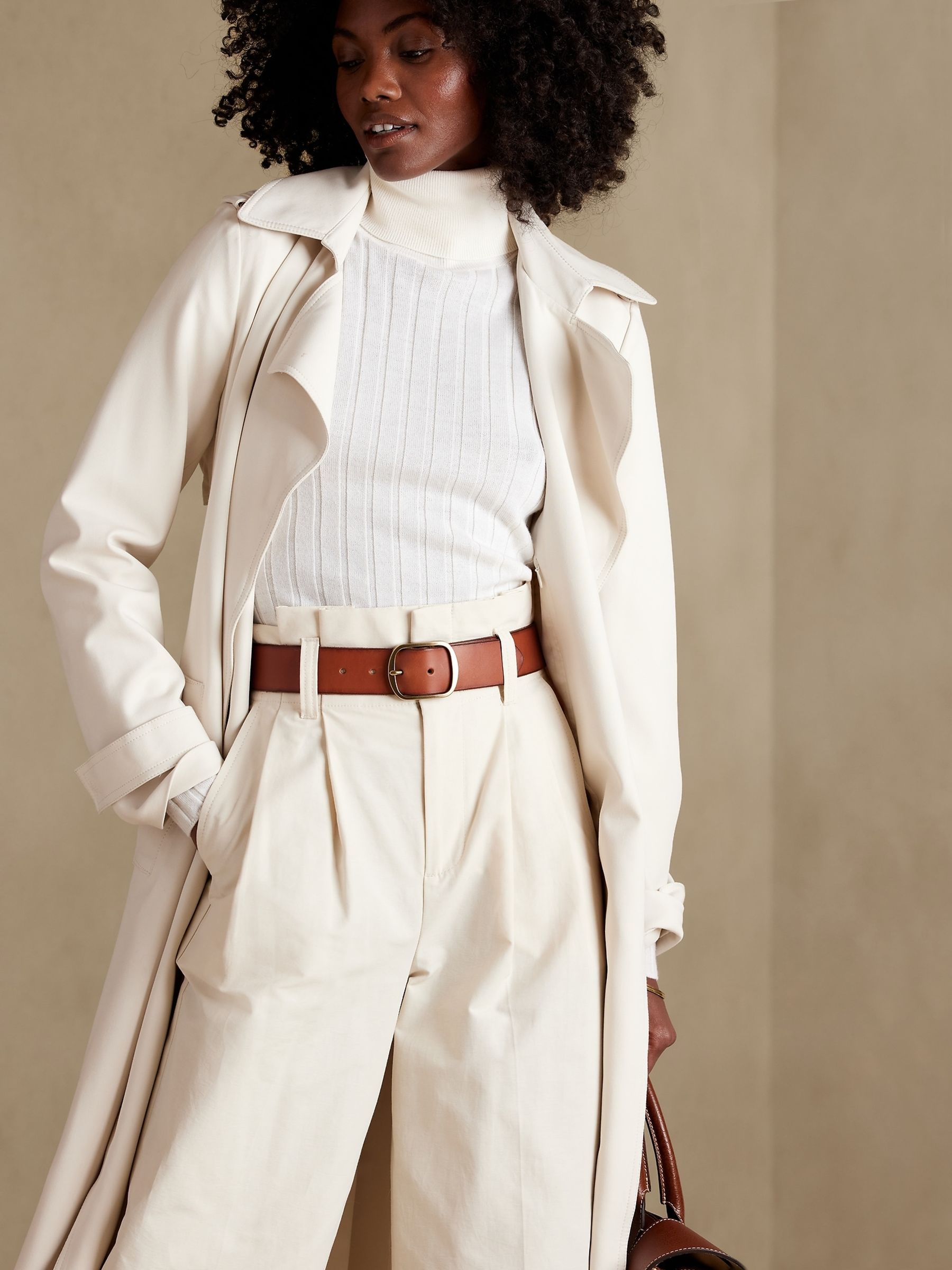 Buy Banana Republic White Lucci Merino Turtleneck Jumper from the Gap online shop