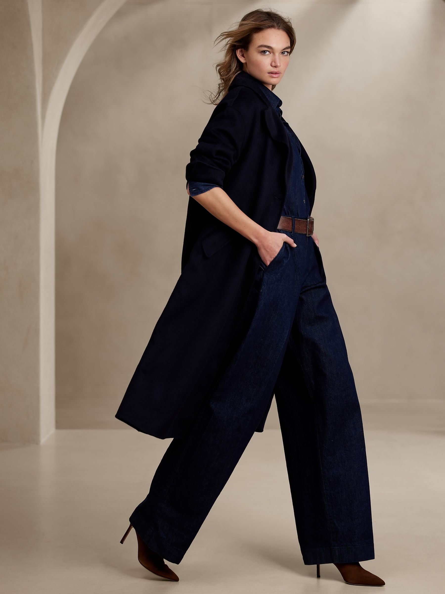Buy Banana Republic Navy Blue Carys Double Faced Coat from the Gap online shop