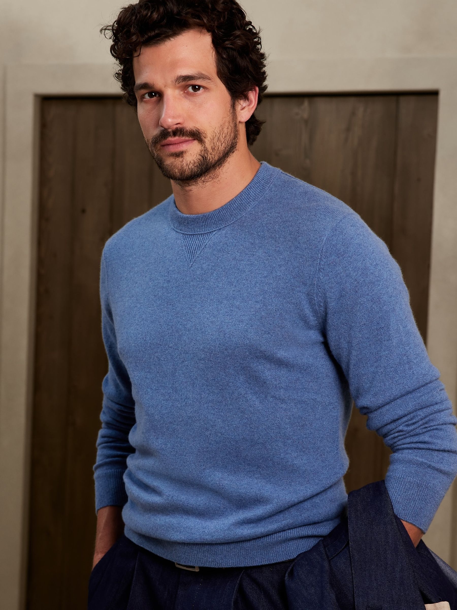 Buy Banana Republic Blue Sarno Cashmere Crew Neck Jumper from the Gap online shop