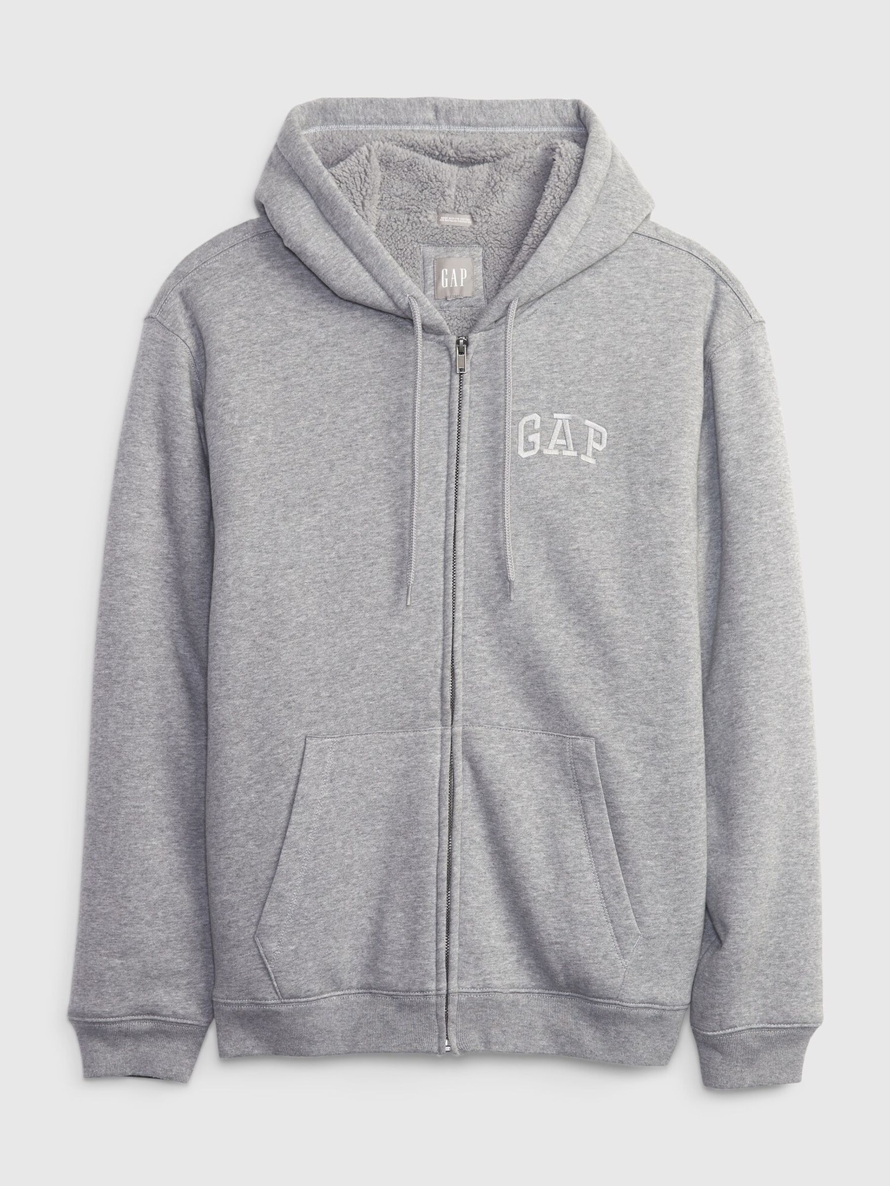 Zip up hoodie white strings top