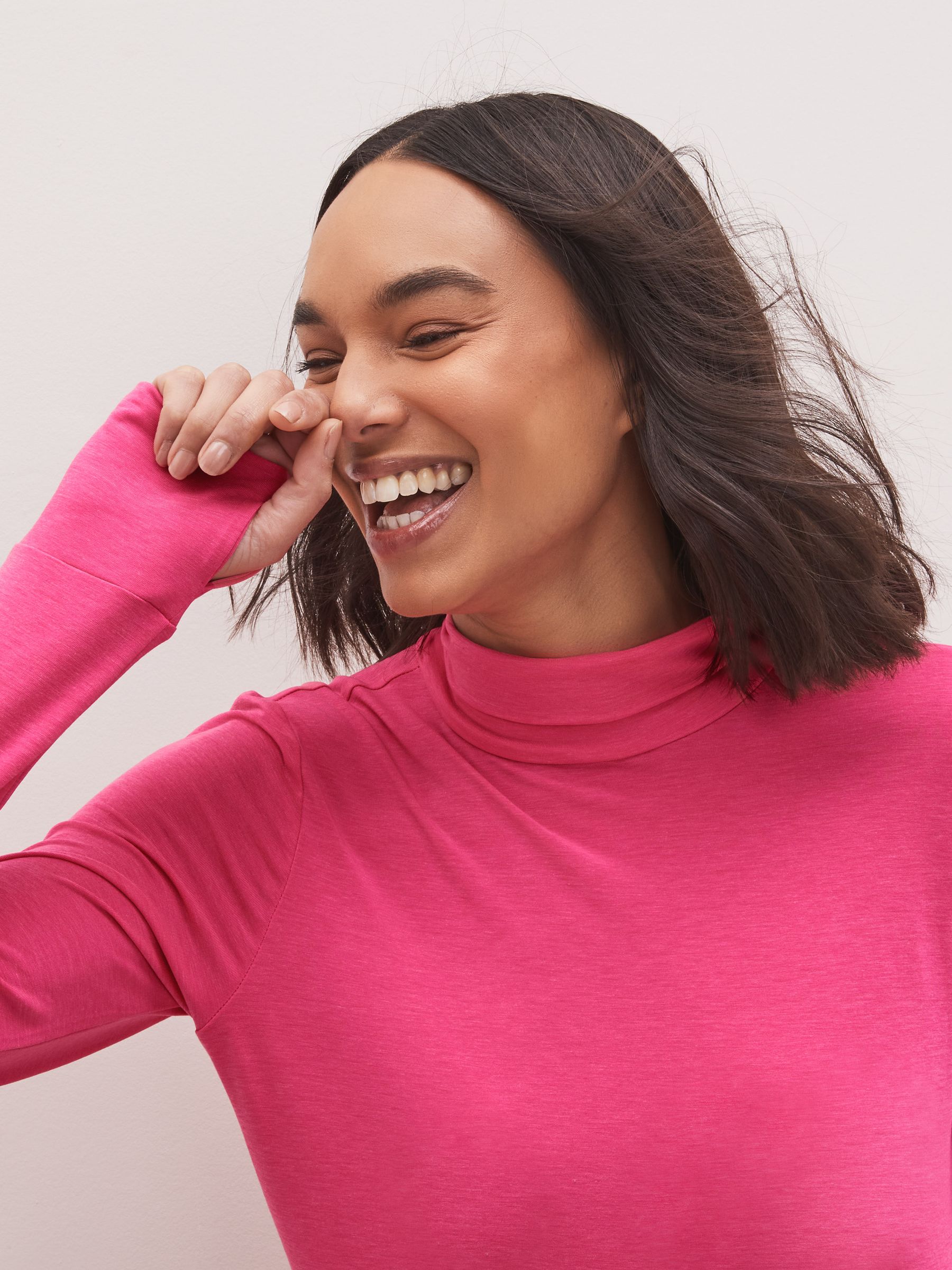 Pink long sleeve turtleneck 2025
