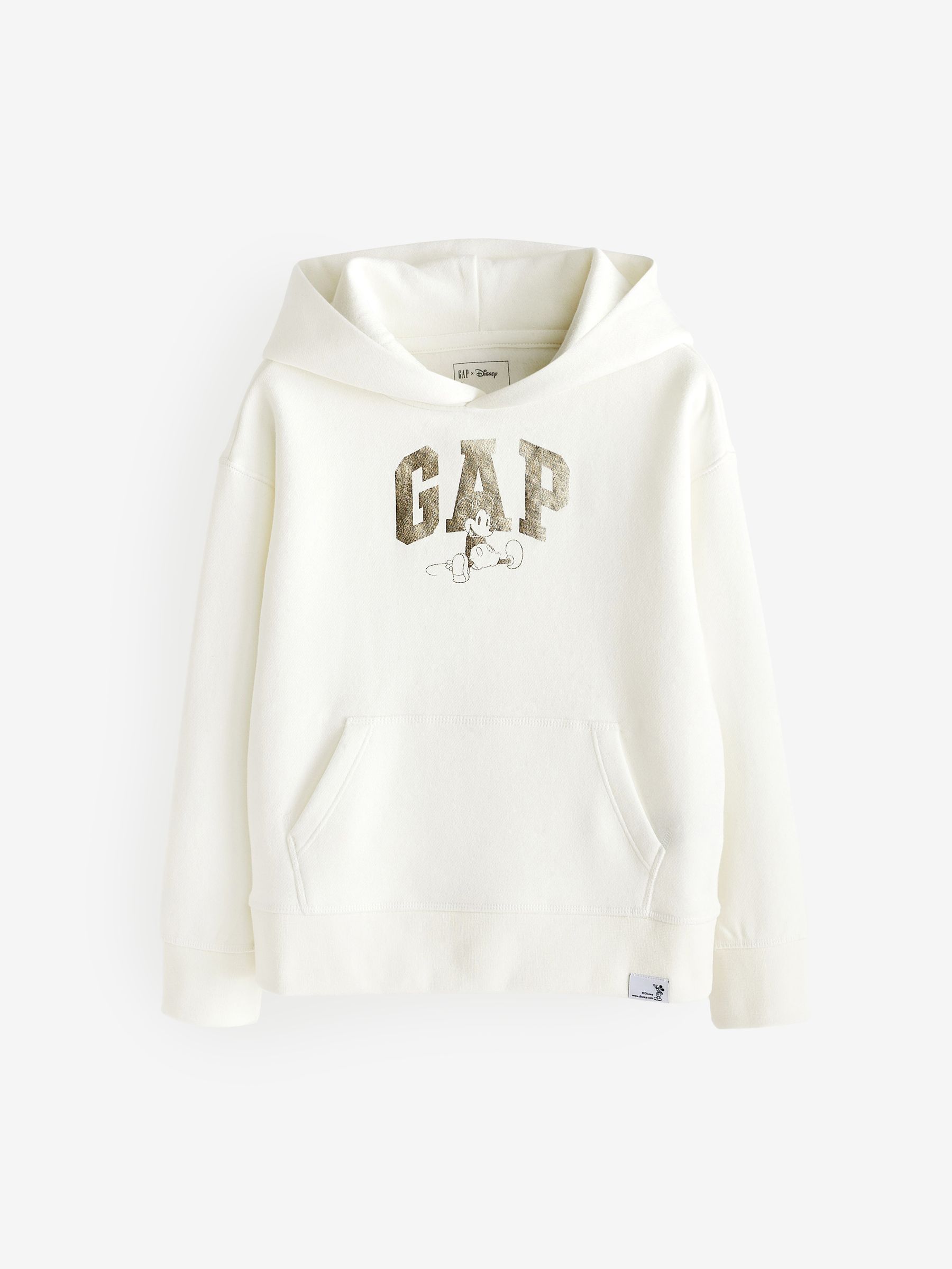 Buy White and Gold Metallic Disney Mickey Mouse Graphic Hoodie from the Gap online shop
