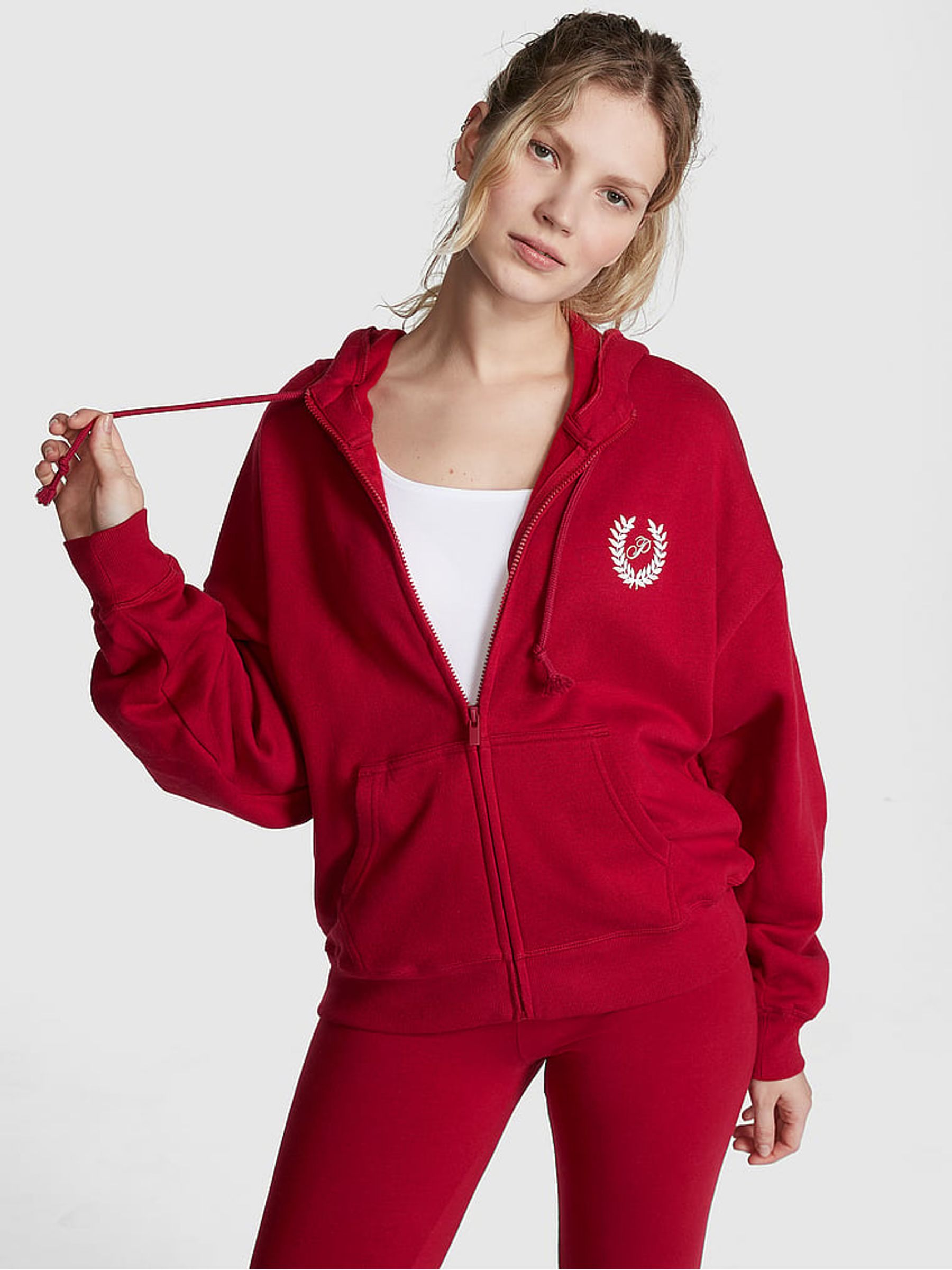 Red victoria secret hoodie shop