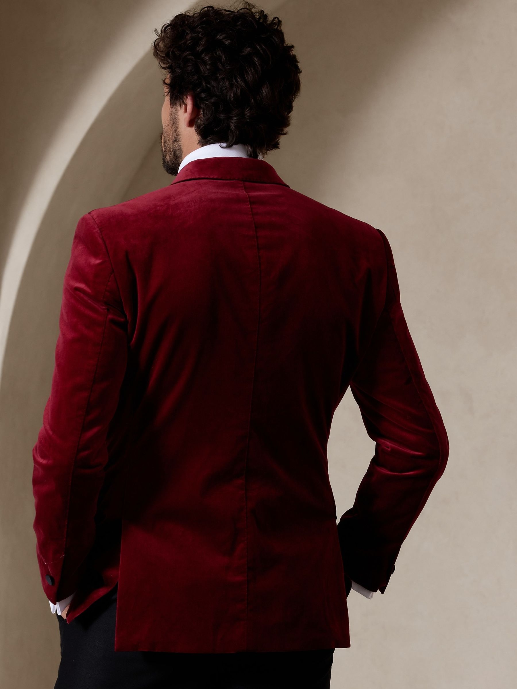 Red blazer banana republic on sale