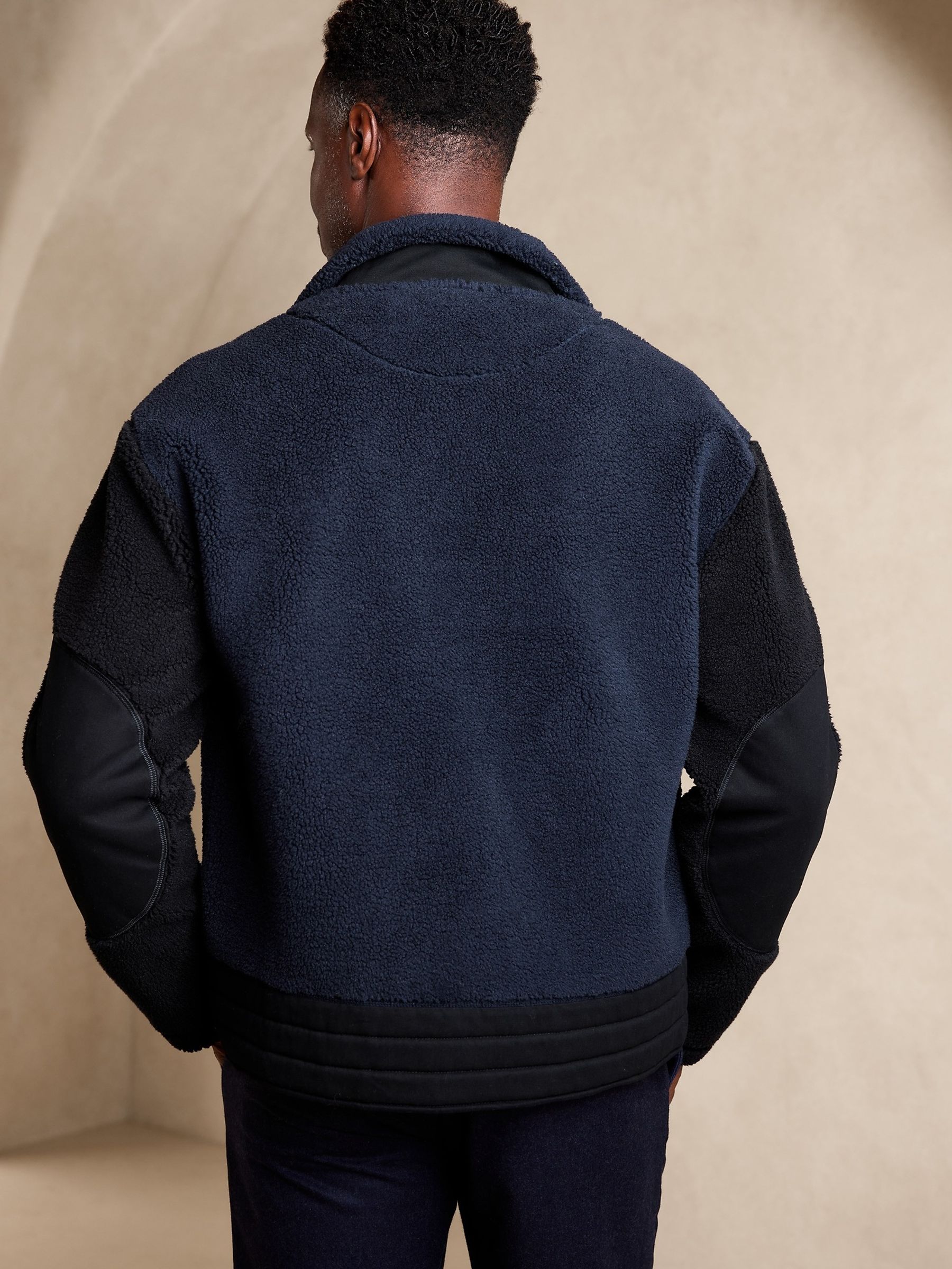 Buy Banana Republic Black Sherpa Moto Jacket from the Gap online shop