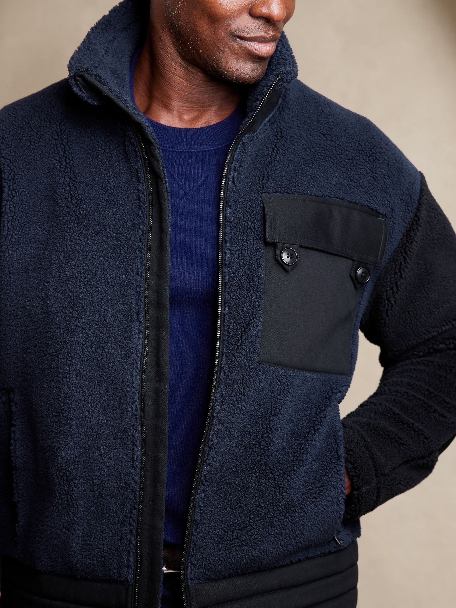 Banana republic sherpa moto jacket outlet