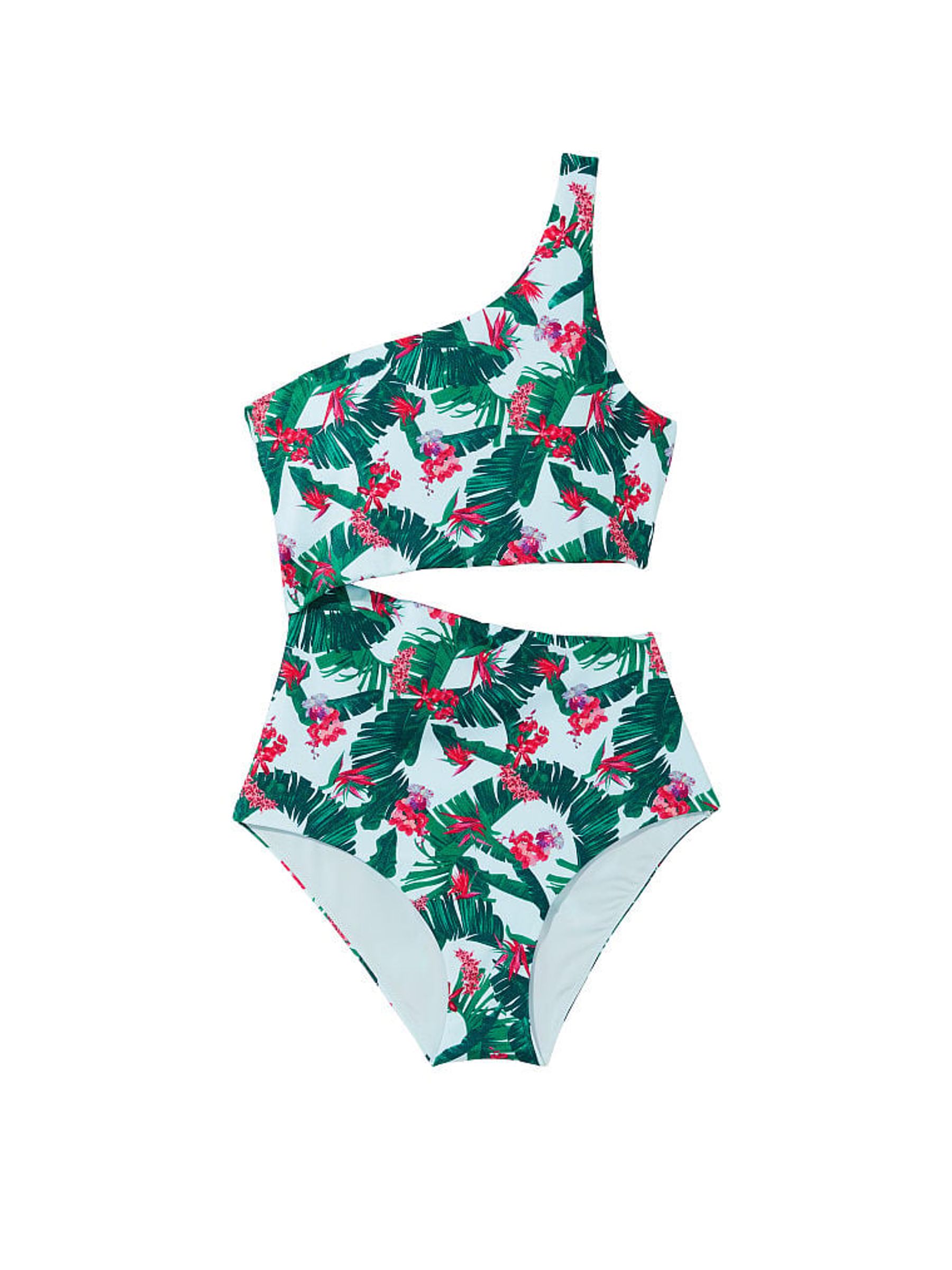 Blue Palm One Shoulder Swimsuit Victoria s Secret UK