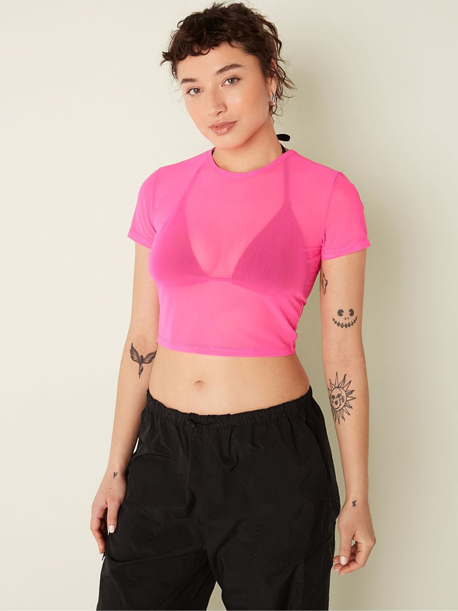 Atomic Pink Mesh Short Sleeve T Shirt